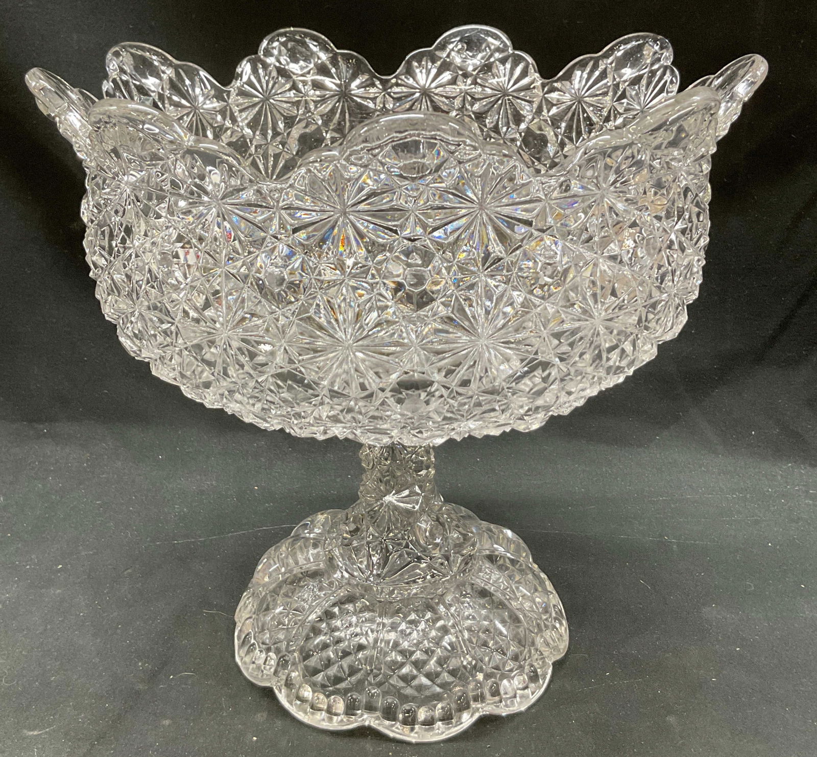 Vtg EAPG Gillinder & Sons Cut Glass Compote (1 of 12)