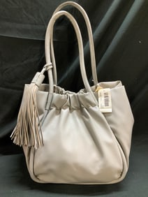 Grey Faux Leather Tassel Handbag NWT