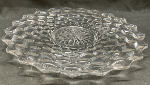 Vtg American FOSTORIA Clear Glass Serving Plate