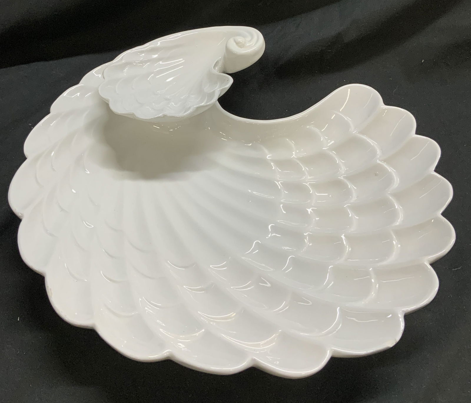 Shell Shaped Ruffled Ceramic Serving Platter ITALY (1 of 6)