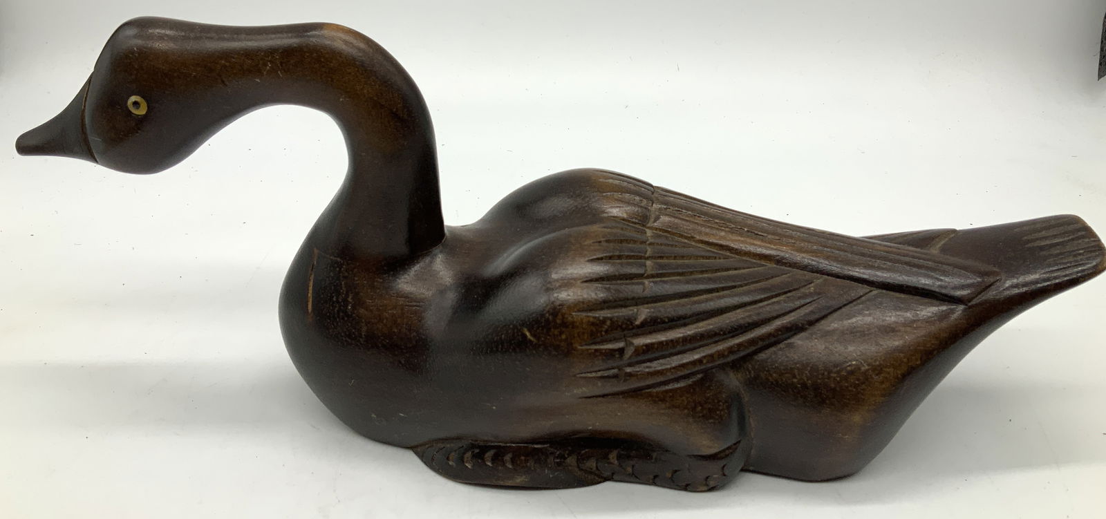 Vntg Hand Carved Wooden Mute Swan Decoy (1 of 6)