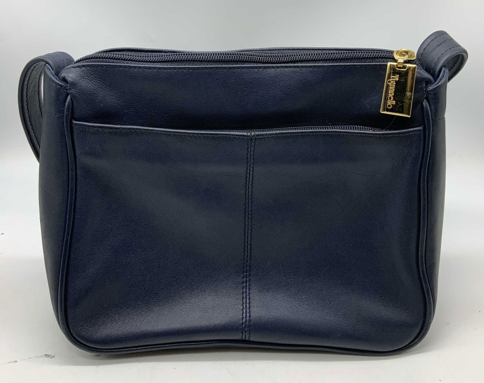 Tignanello Navy Leather Tassel Shoulder Bag (1 of 8)