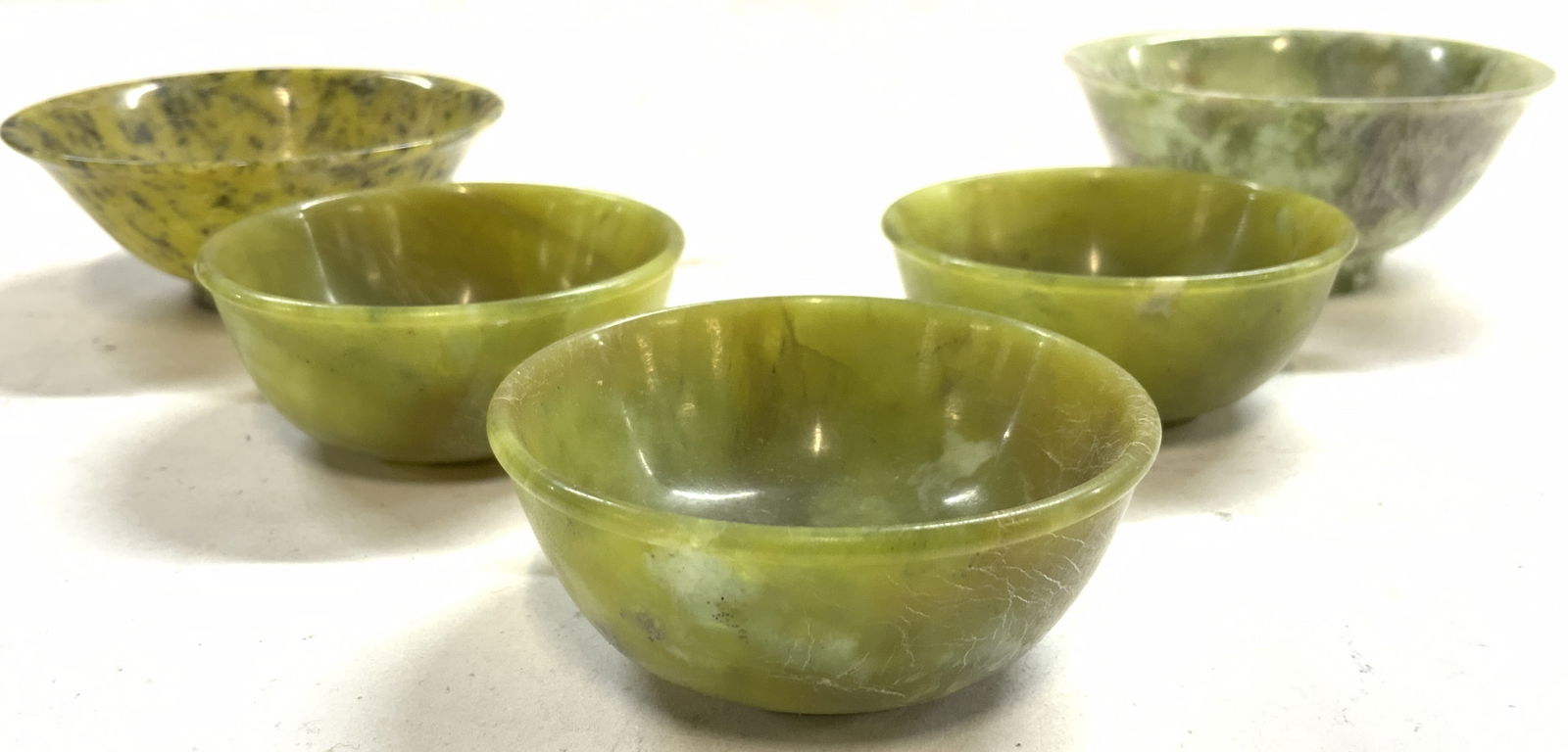 Lot 5 Vtg Asian Jade Bowls Nephrite Dishes (1 of 8)
