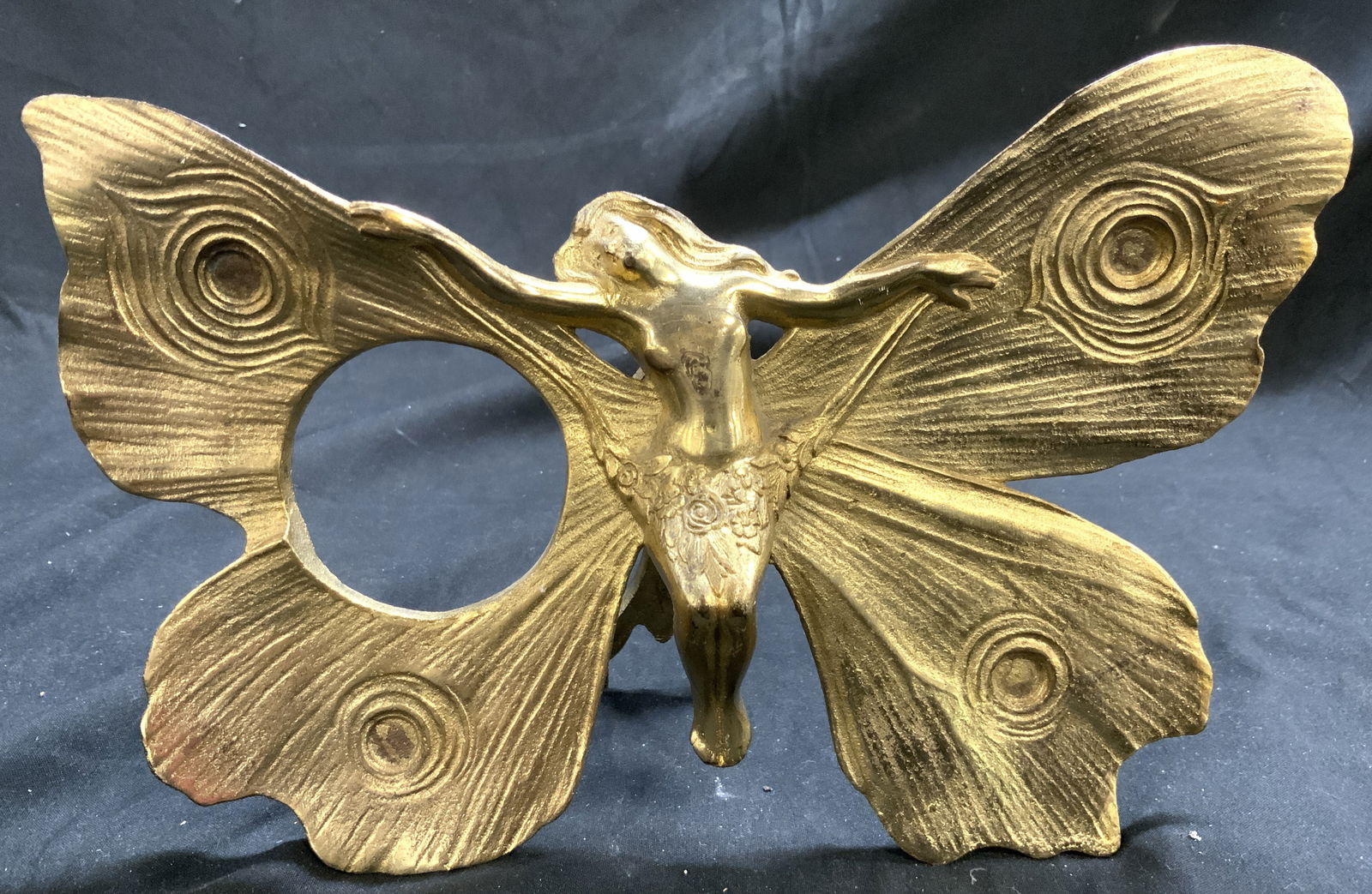 K&M Vtg Standing Brass Female Butterfly Figure (1 of 9)