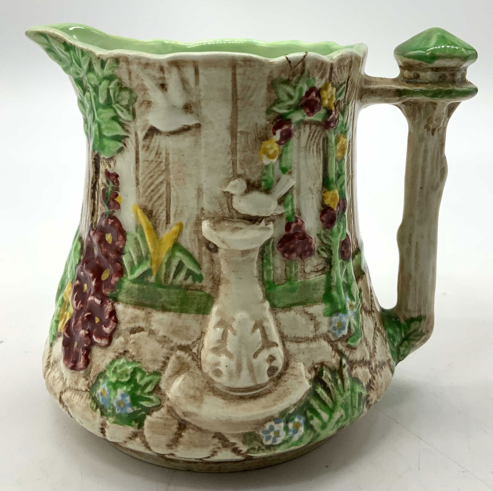 Vntg Falcon Painted Embossed Floral Jug ENGLAND (1 of 7)