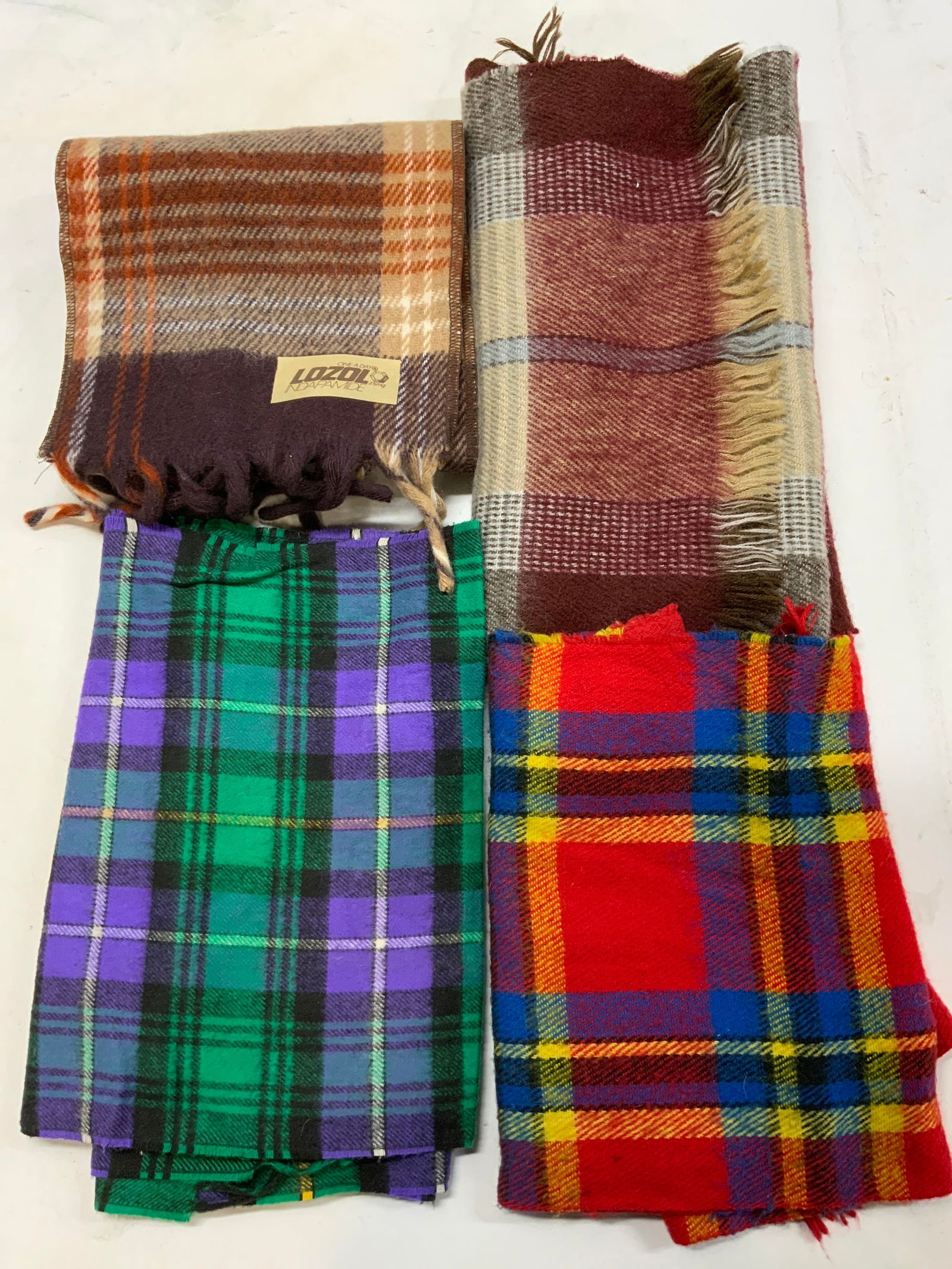 4 Wool Plaid Scarves, LOZOL INDAPAMIDE, W Germany+ (1 of 12)