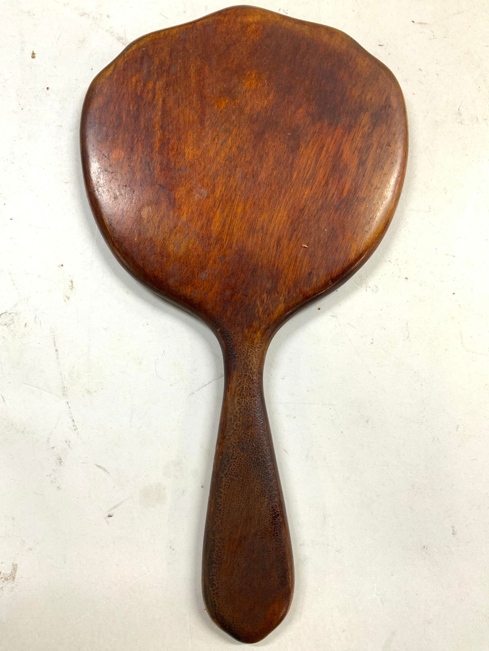 Vintage Wood Handle Handheld Beveled Mirror (1 of 7)
