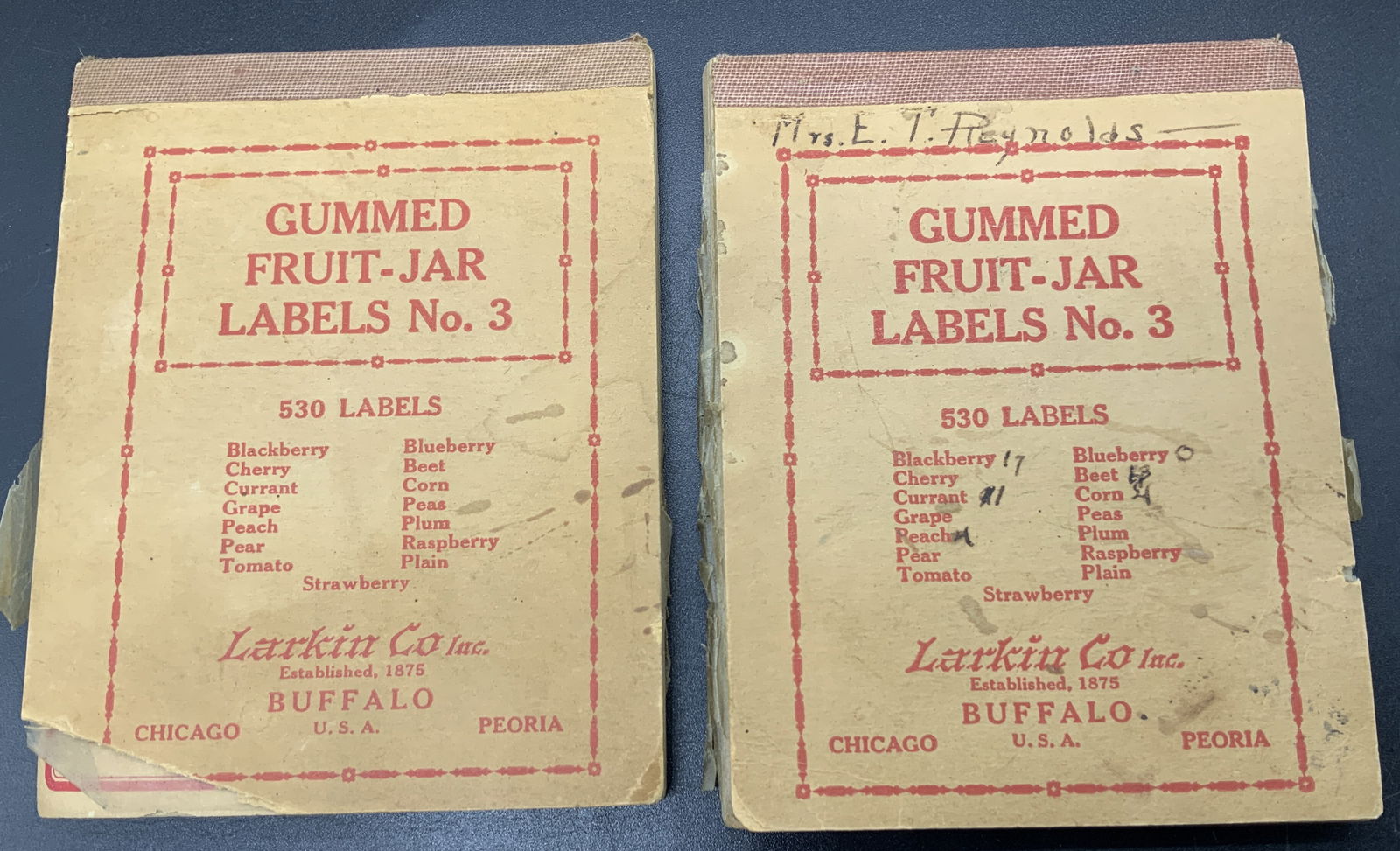 2 Books of Vtg Larkin Gummed Fruit-Jar Labels USA (1 of 10)