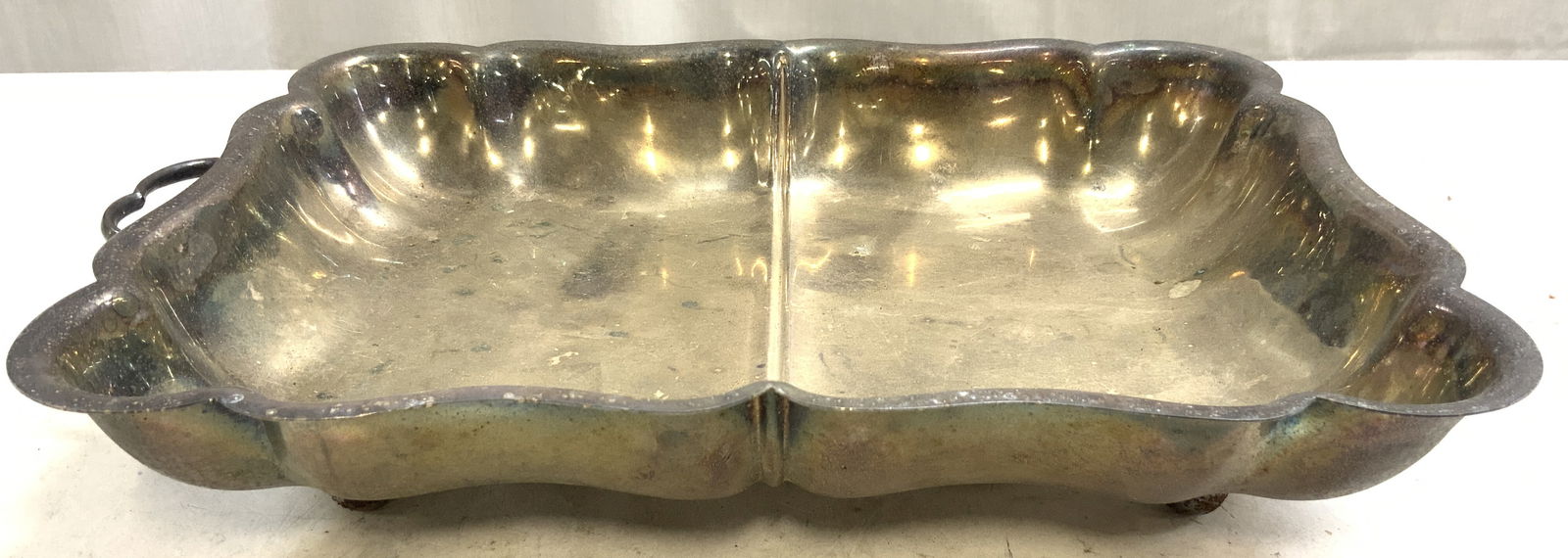 Vtg Silver Plated Footed Serving Dish W Handles (1 of 8)