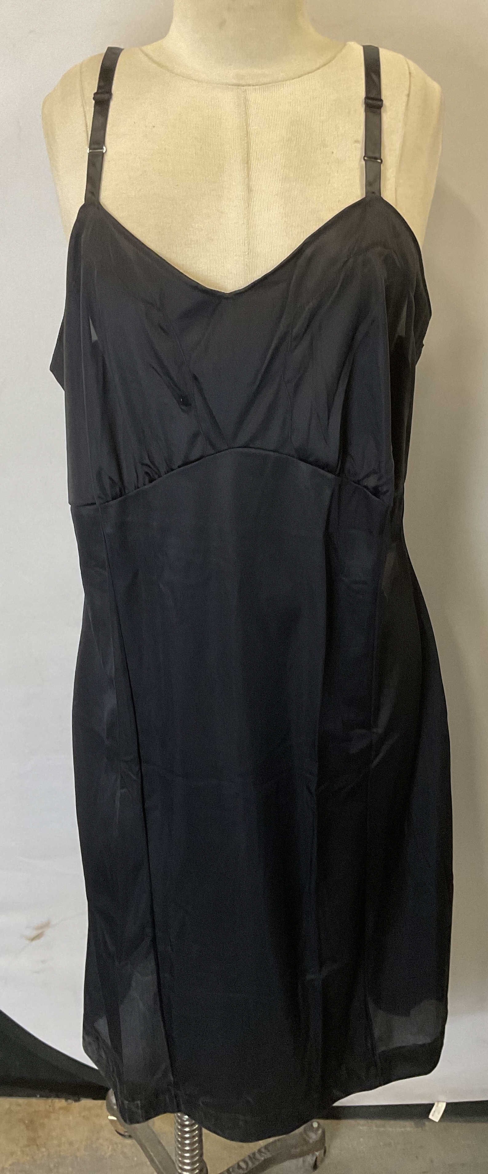 Vintage Nancy King Black Slip Dress: Vintage Nancy King Lingerie black embroidered trim slip dress. Size 44. All nylon satin. Some blemishes observed. Nancy king slip dress, Nancy king lingerie, Vintage slip, vintage slip dress, black sl