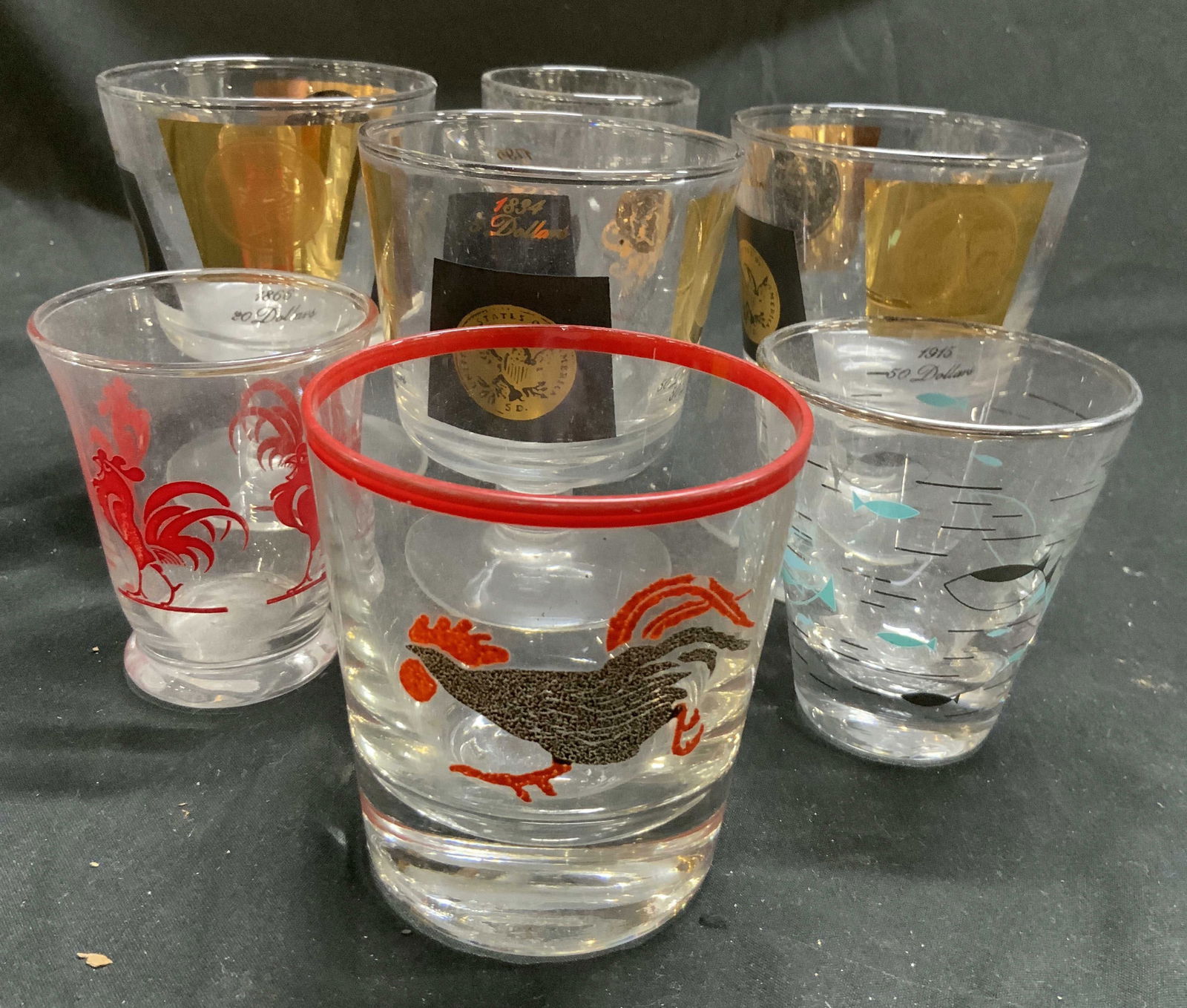 Lot 7 Glass Cups Vessels, Cera MCM + (1 of 9)