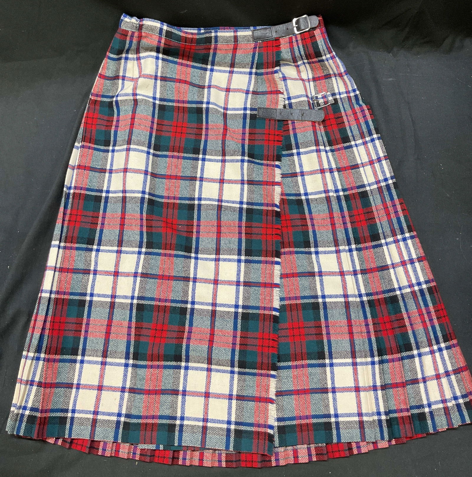 Vtg Scottish Red Plaid Pleated Wool Kilt England (1 of 10)