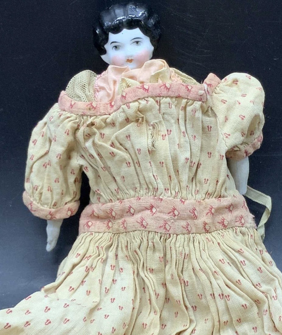 Antique Hand Painted China Head Doll 13in (1 of 8)