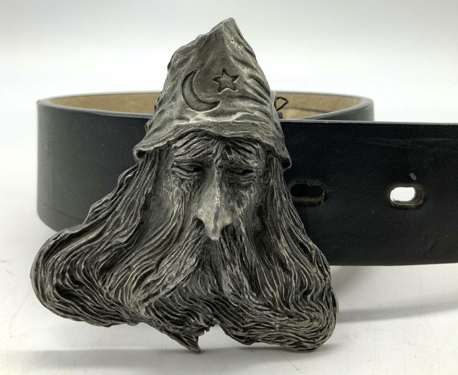 1979 BERGAMOT Wizard Brass Buckle Leather Belt USA (1 of 6)