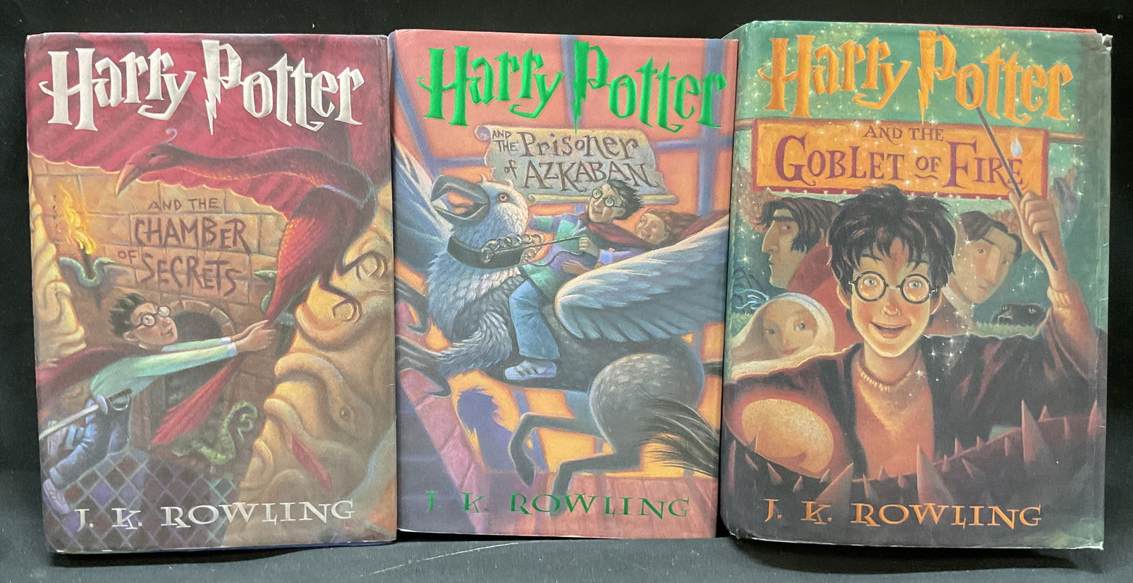 Set3 Harry Potter Bks JK Rowling, 1st US Ed 1999: Set 3 Harry Potter Series by J.K. Rowling, first U.S. Edition. Set includes Harry Potter and the Chamber of secrets, Harry Potter and the Prisoner of Azkaban, Harry Potter and the Goblet of Fire. Writ