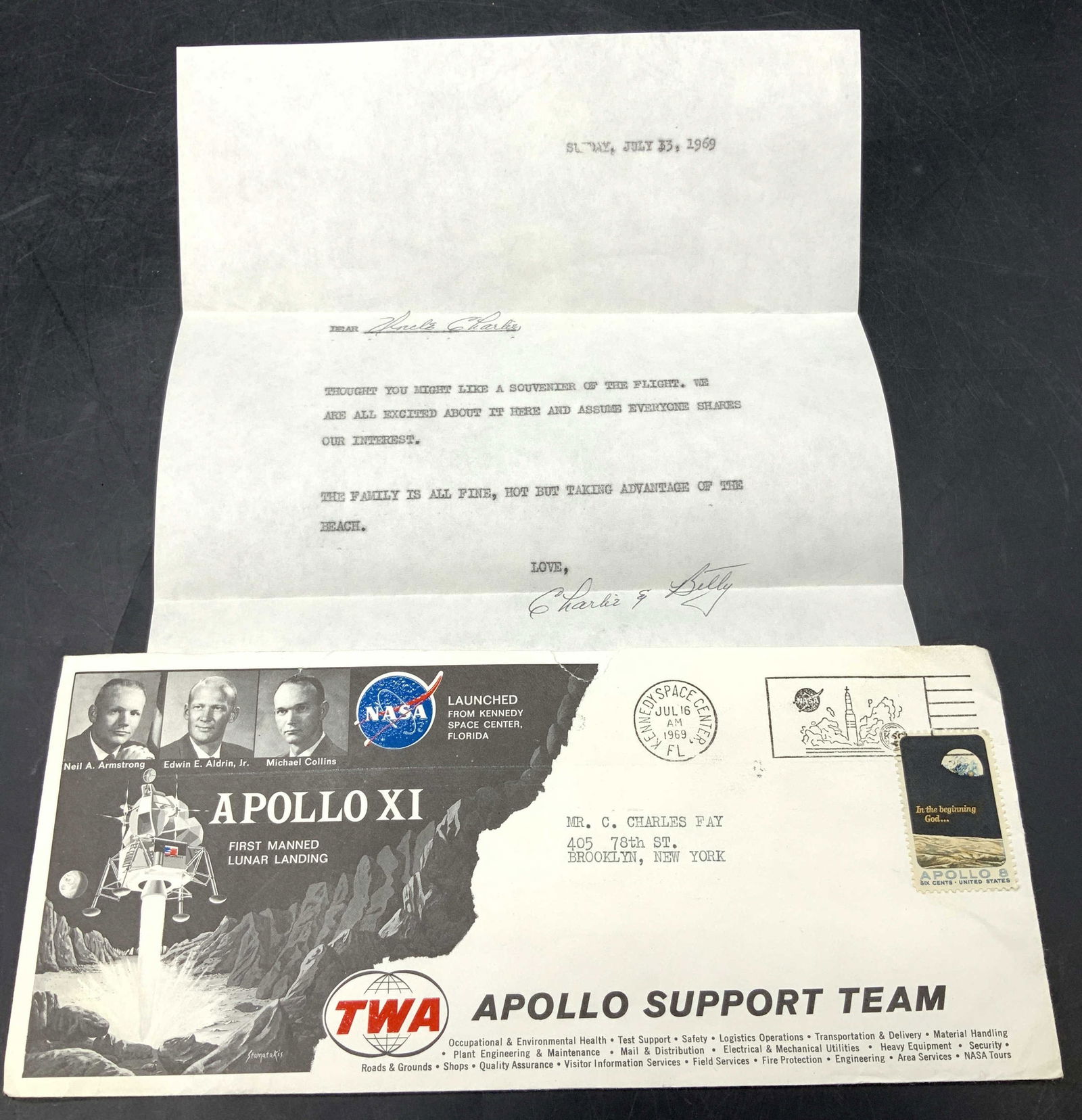 1969 NASA Apollo11 Commemorative Envelope & Stamp+ (1 of 9)