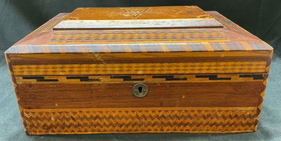Vtg Wooden Multi Compartment Jewelry Box