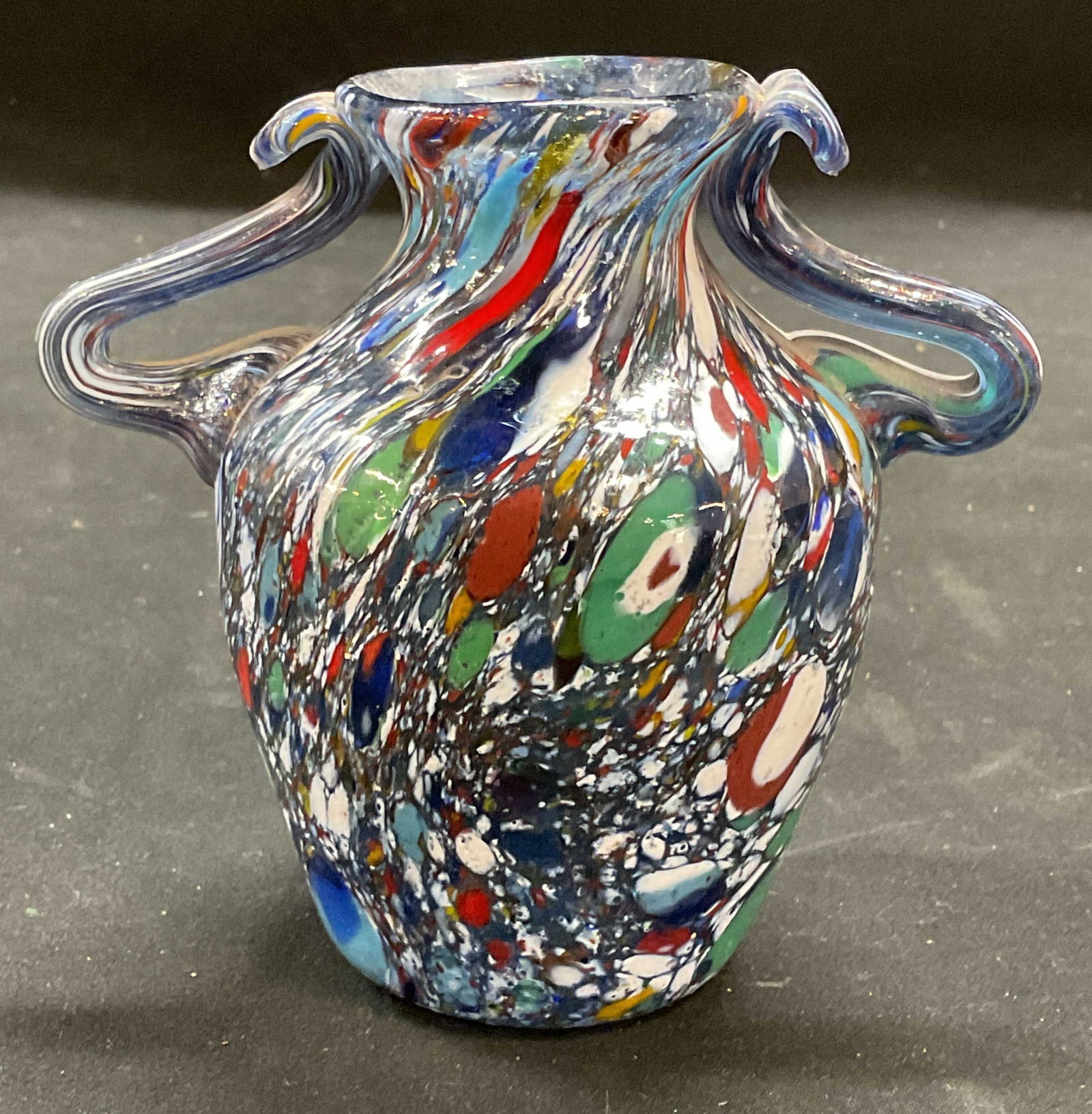 Hand Blown Speckled Art Glass Urn Vase (1 of 6)