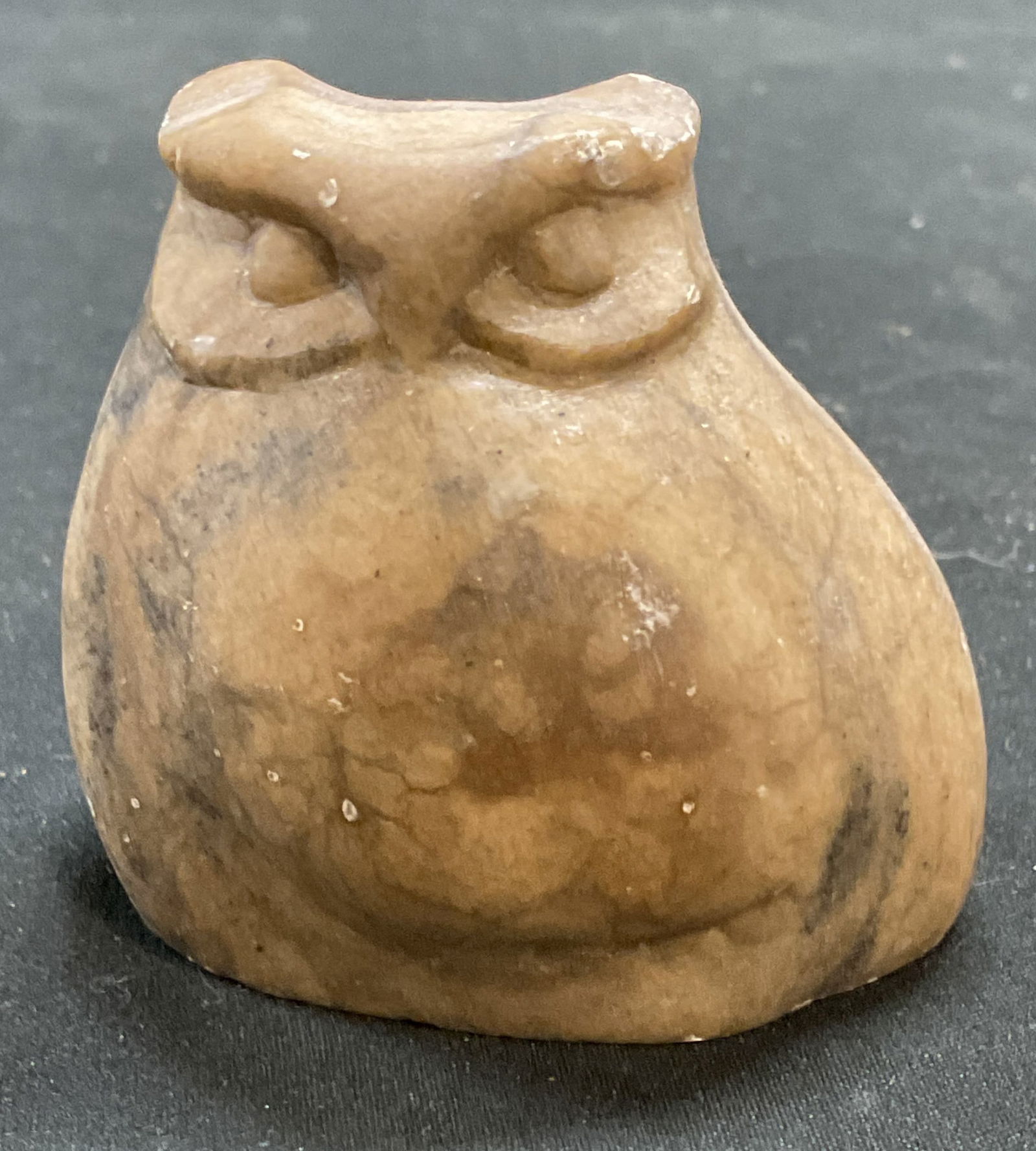 Vtg Carved Stone Owl Figural Paperweight (1 of 6)
