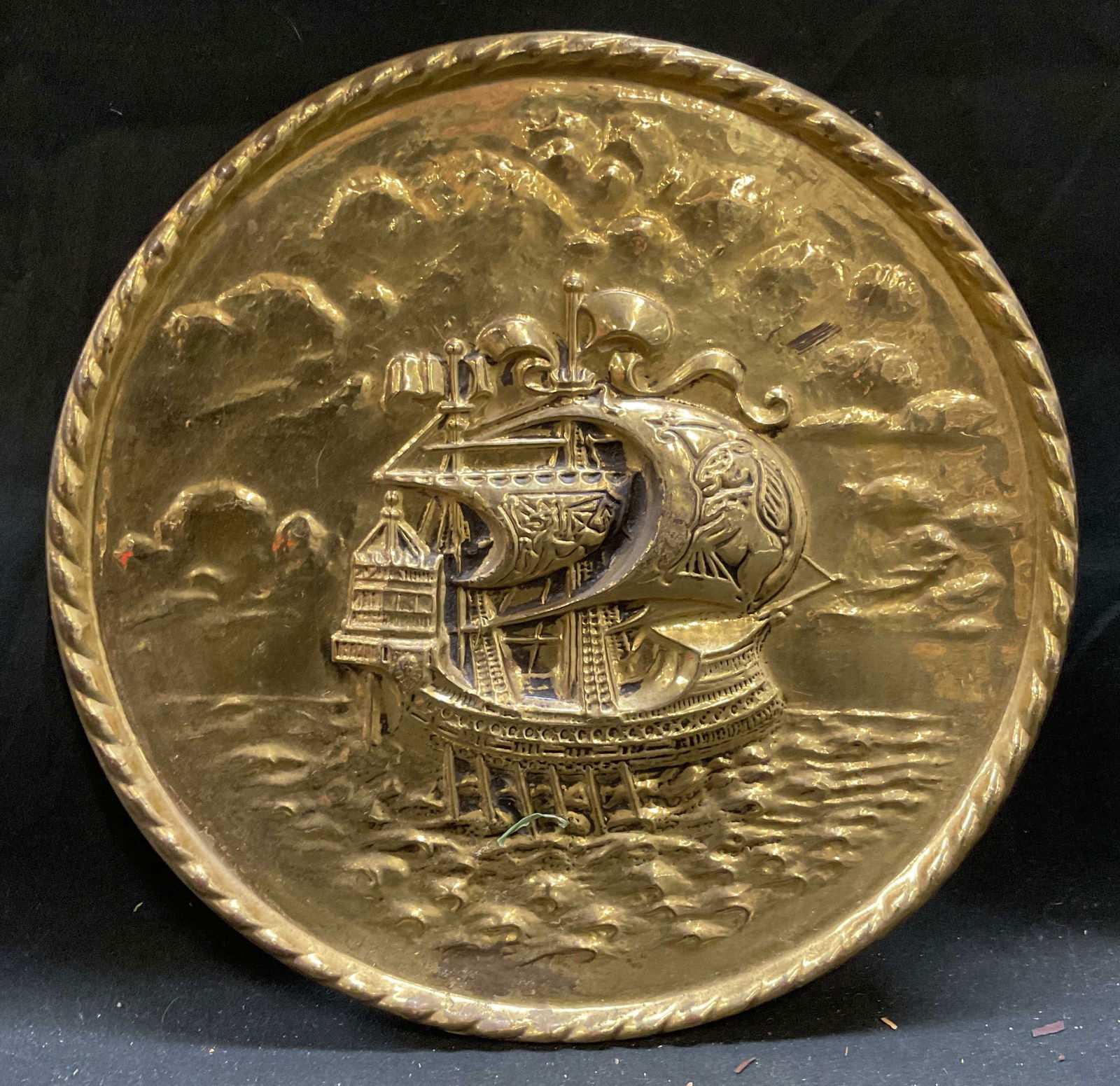 Peerage Brass Relief Ship Wall Plaque, England (1 of 6)