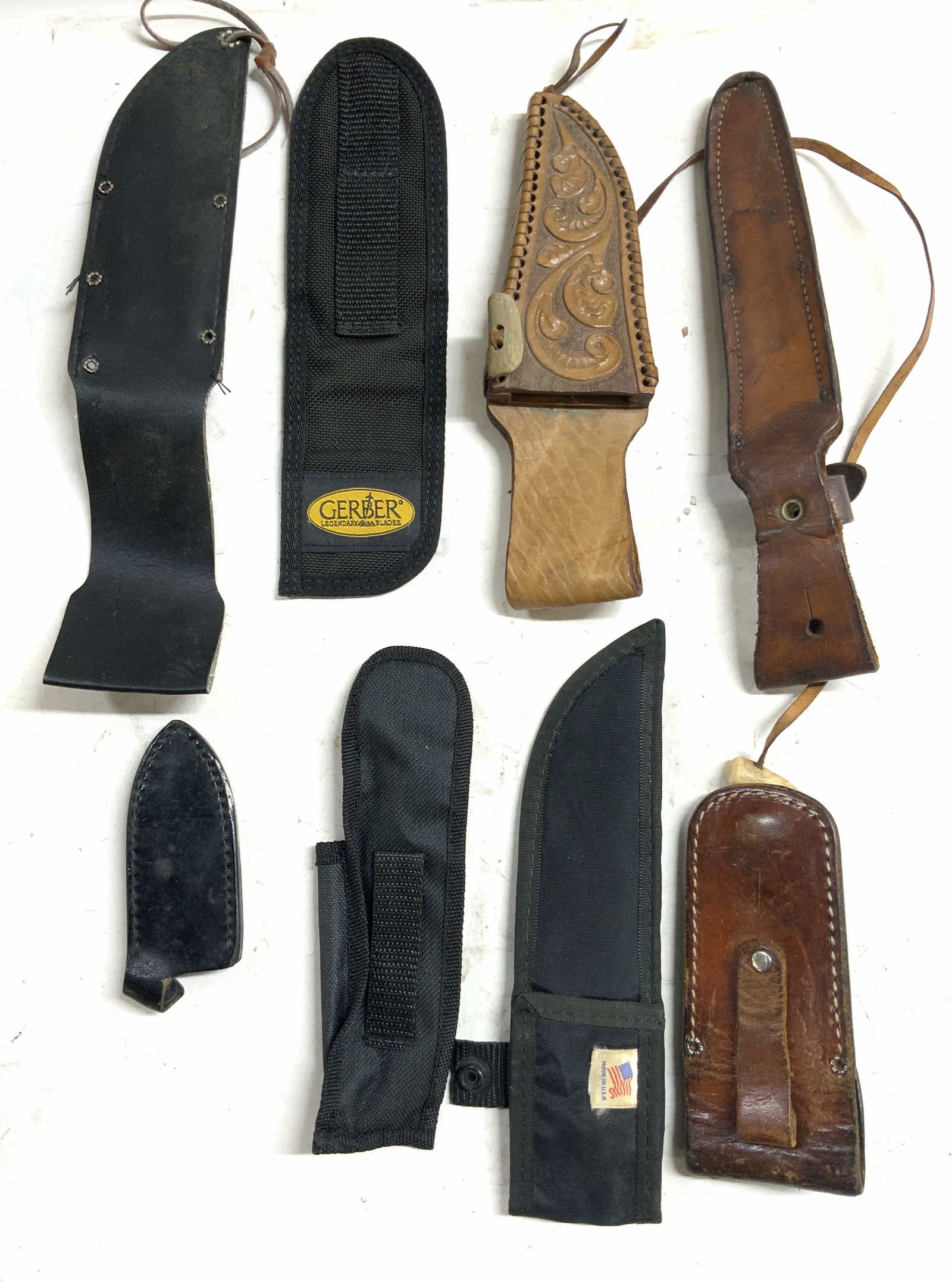 Lot 8 Vtg Knife Holders Scabbards USA+ (1 of 10)