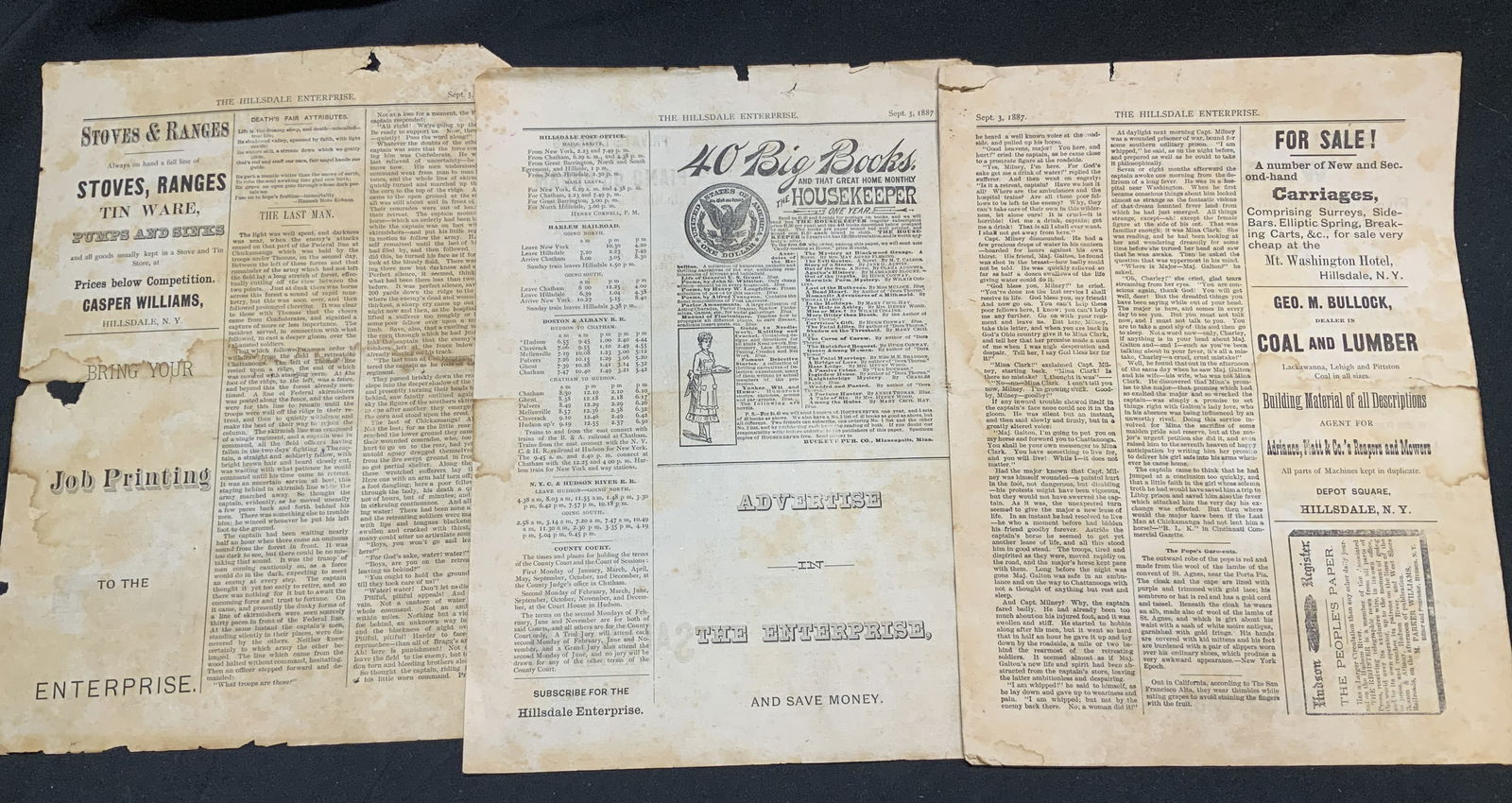 Lot 3 Antq 1887 The Hillsdale Enterprise Newspaper (1 of 7)