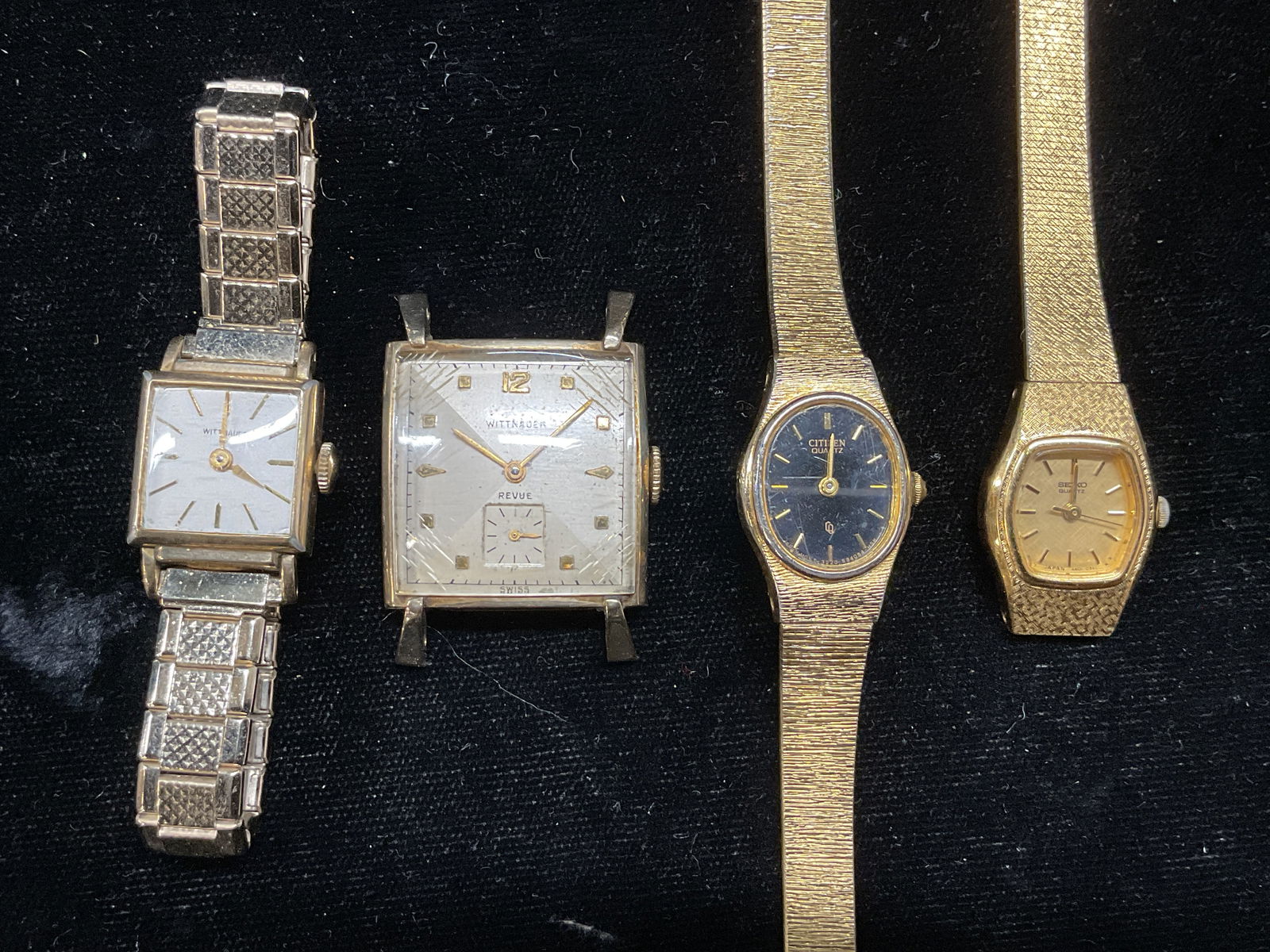 Lot 4 Wittnauer, Seiko, Citizen Gold Tn Watches (1 of 7)