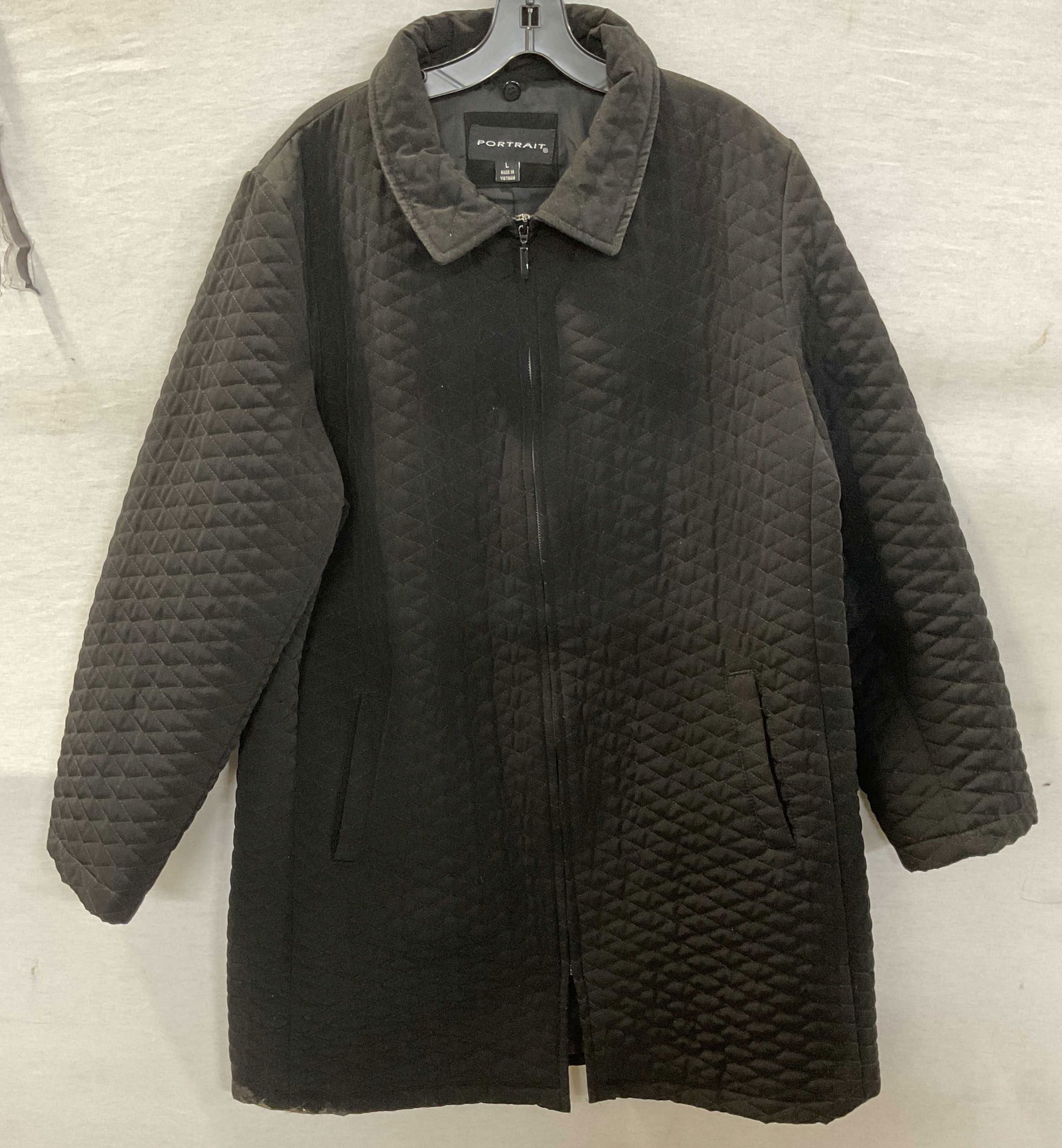 Portrait Black Quilted Long Jacket (1 of 6)