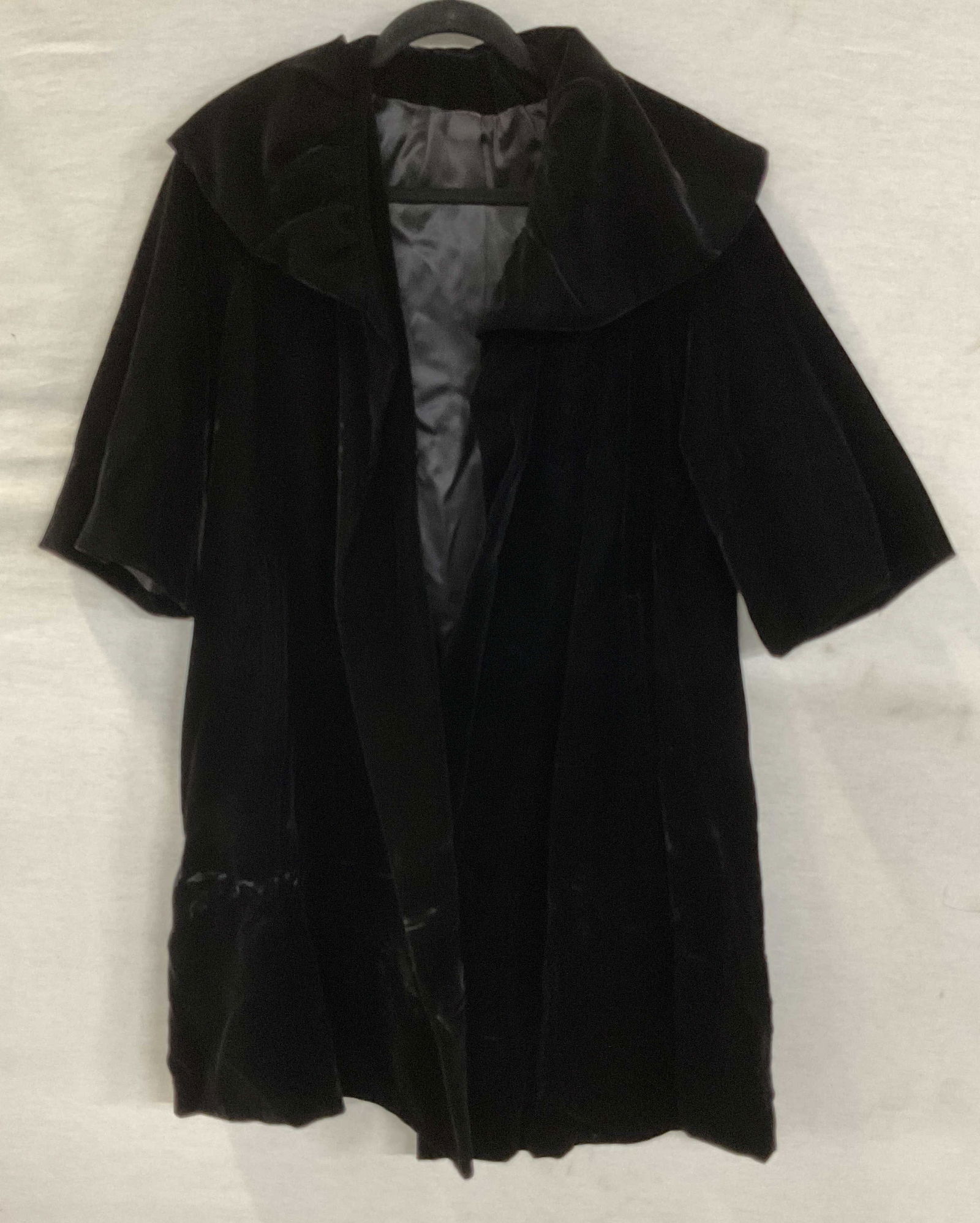 Vintage Black Velvet Long Coat (1 of 6)