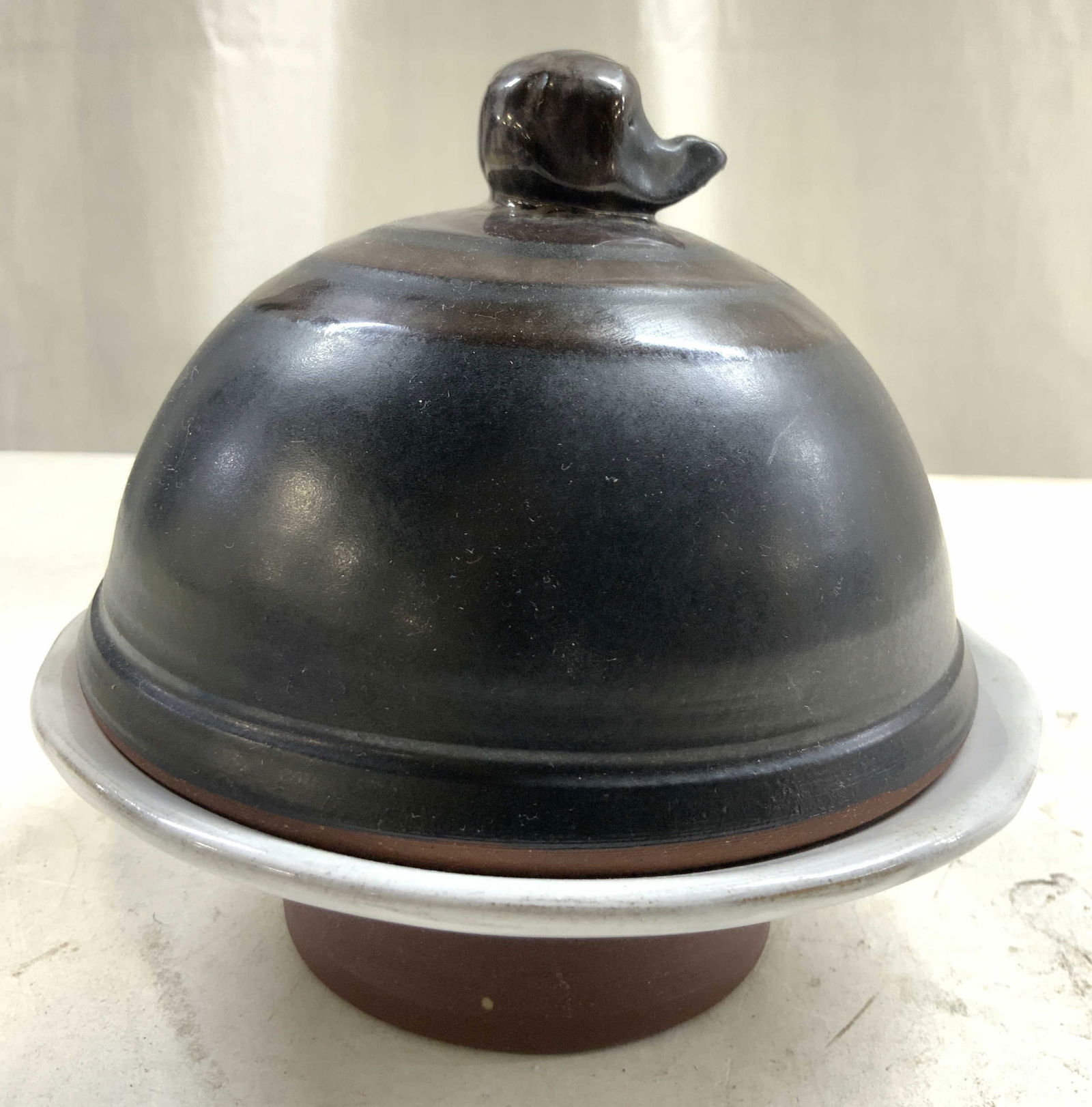 S. Signed Vintage Ceramic Lidded Dish W Lid (1 of 8)