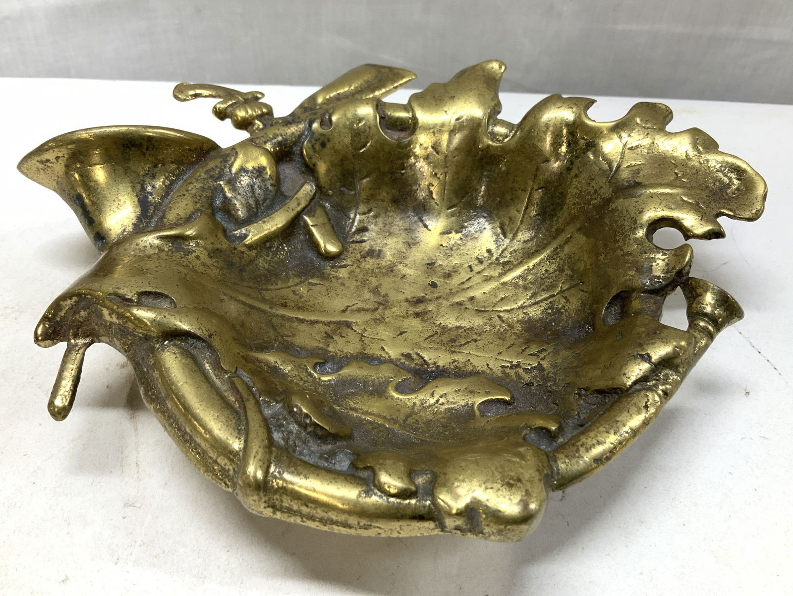 Vntg English Country Hunting Brass Trinket Dish (1 of 6)