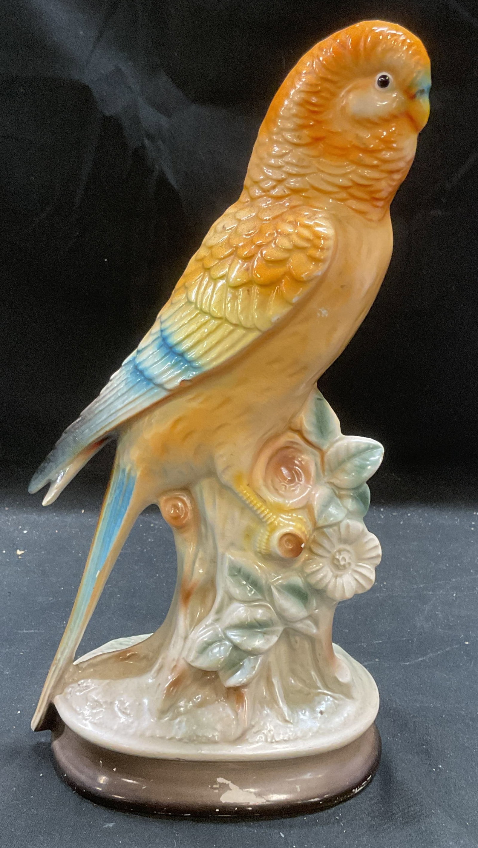 Vintage Orange Parakeet Ceramic Figural 10.25in (1 of 6)