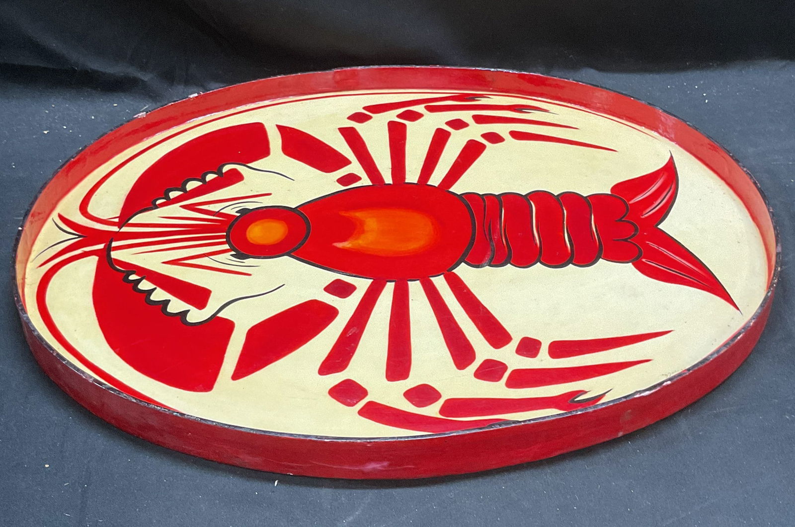 Hand Painted Lacquered Wood Lobster Tray (1 of 6)