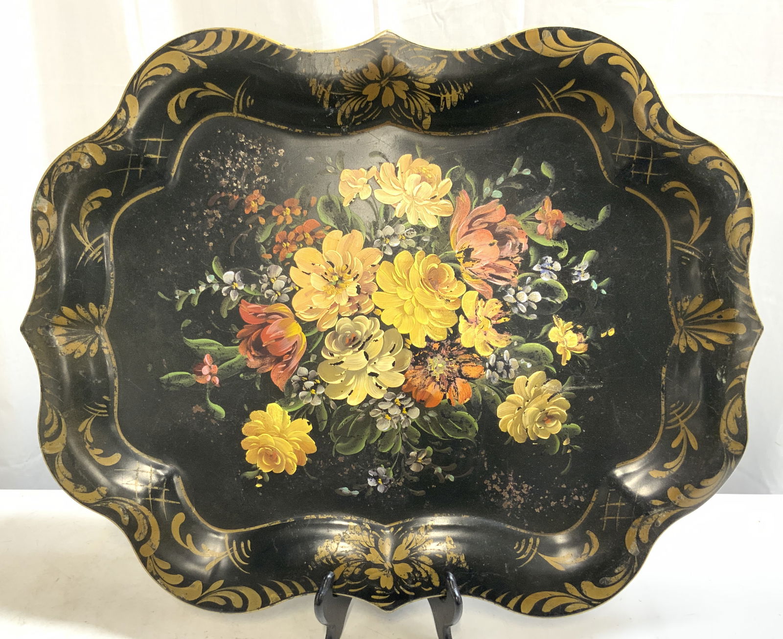 Vintage Hand Painted Toleware Tray (1 of 8)