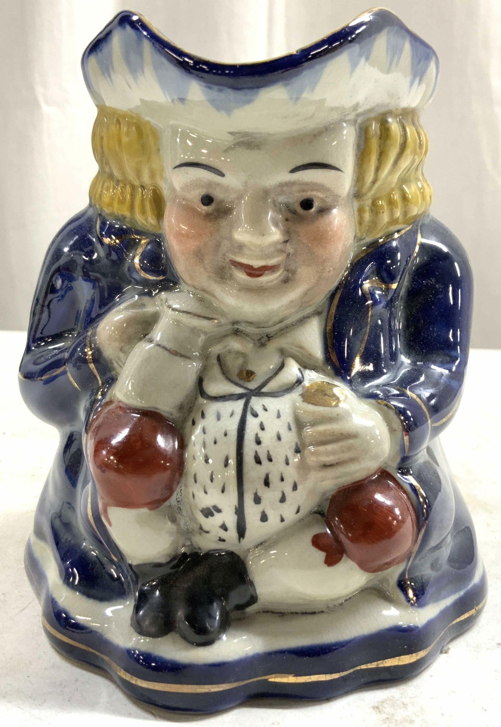 TOBY Atq English Porcelain Colonial Man Pitcher (1 of 11)