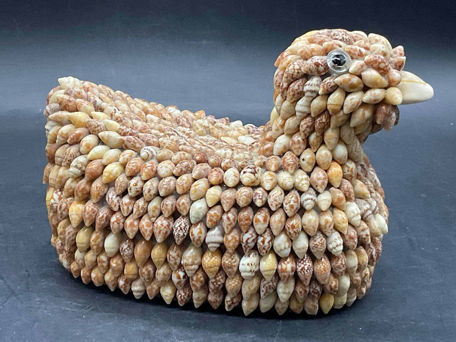 Vtg Handmade Pottery Shell Sculpture Duck Box, Lid (1 of 8)