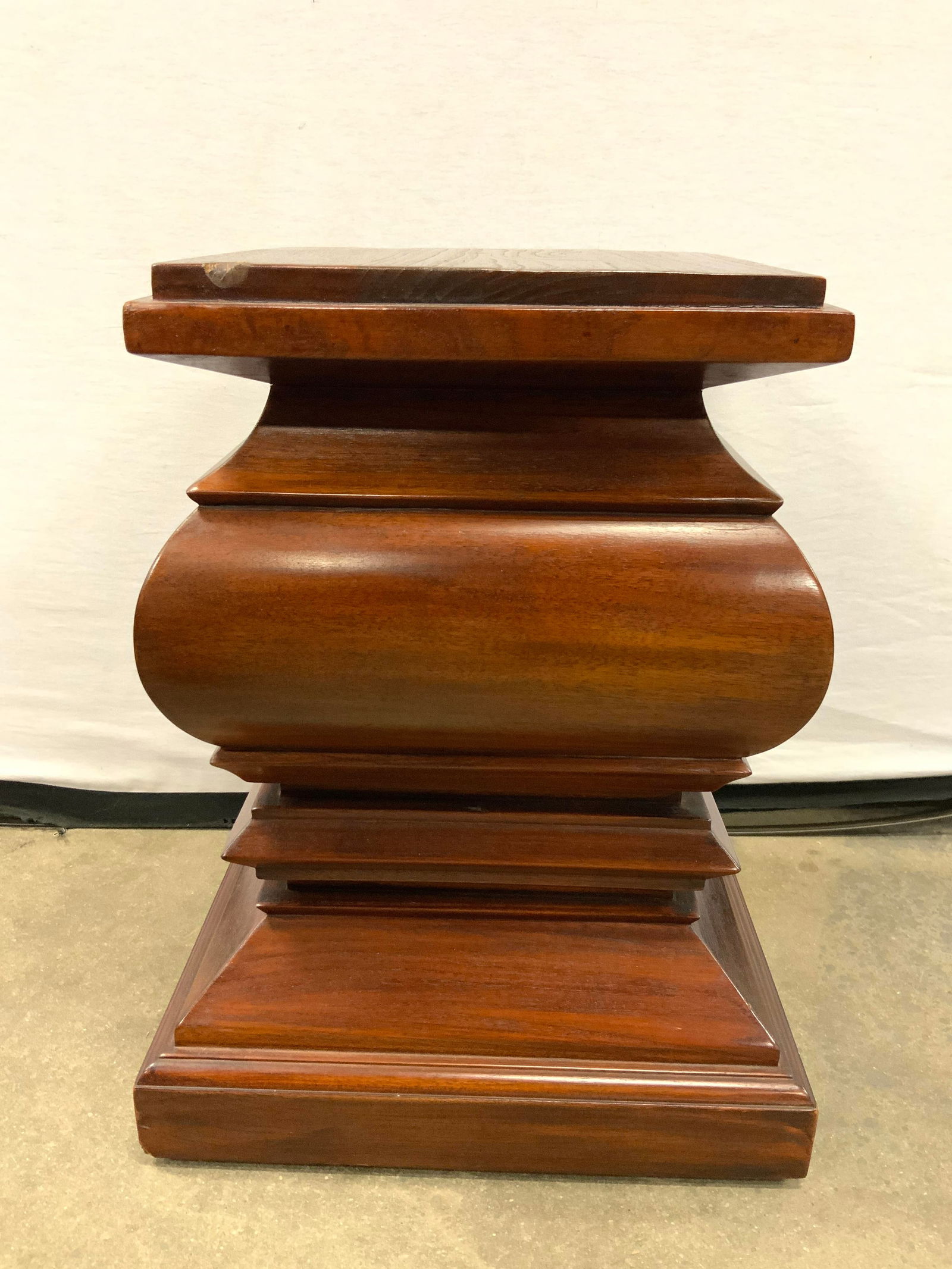 CRATE & BARREL Carved Wooden Pedestal 18.5in H (1 of 8)