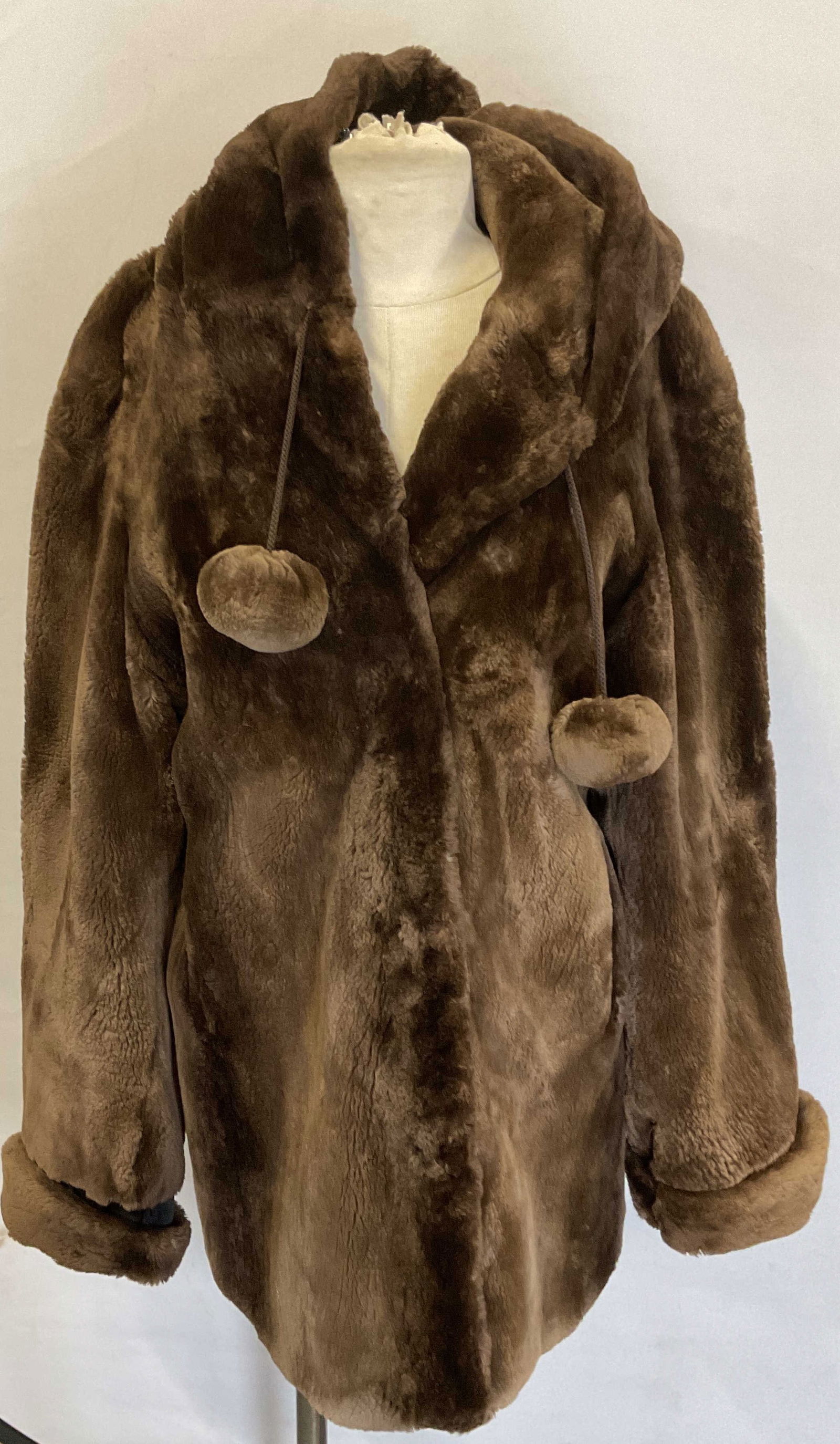 Louis Feraud Brown Sheared Fur Coat (1 of 6)