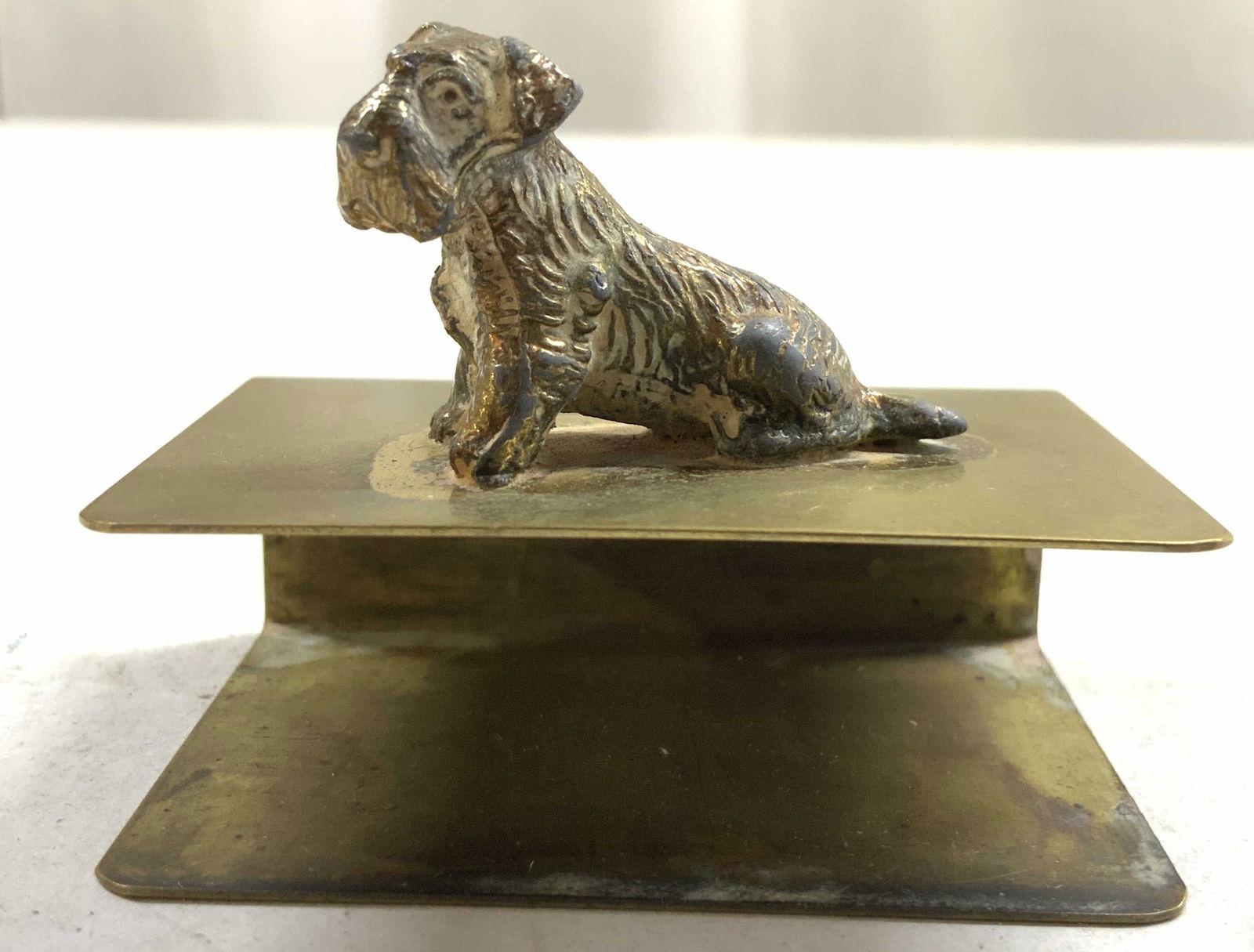 Vntg Brass Scottie Dog Matchbook Holder (1 of 8)