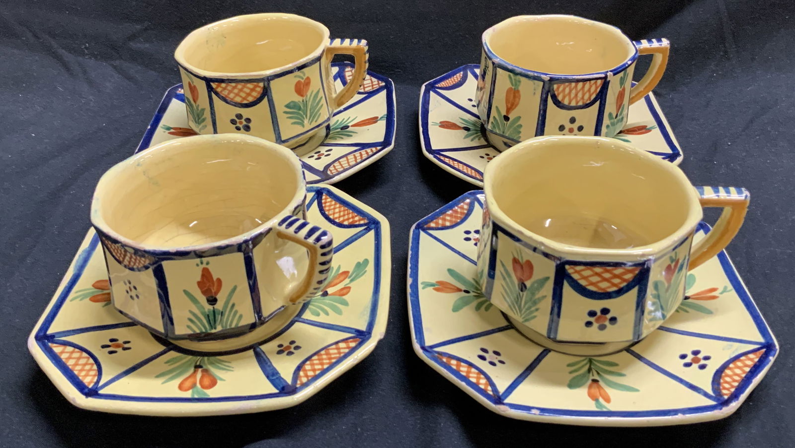 HB Quimper Soleil Yellow Demitasse Set FRANCE (1 of 10)