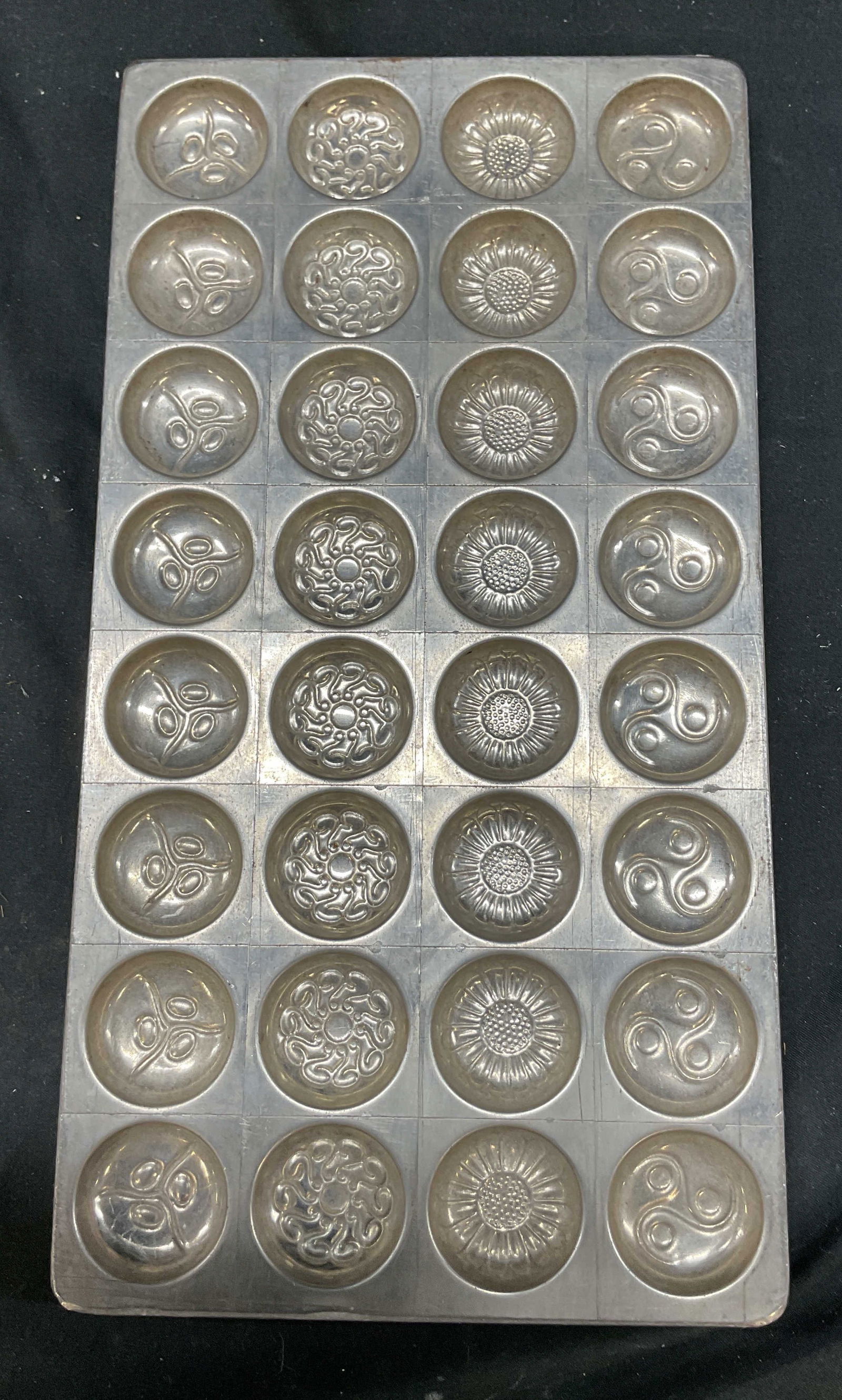 Antq Steel Metal Chocolate Hard Candy Mold Tray (1 of 7)