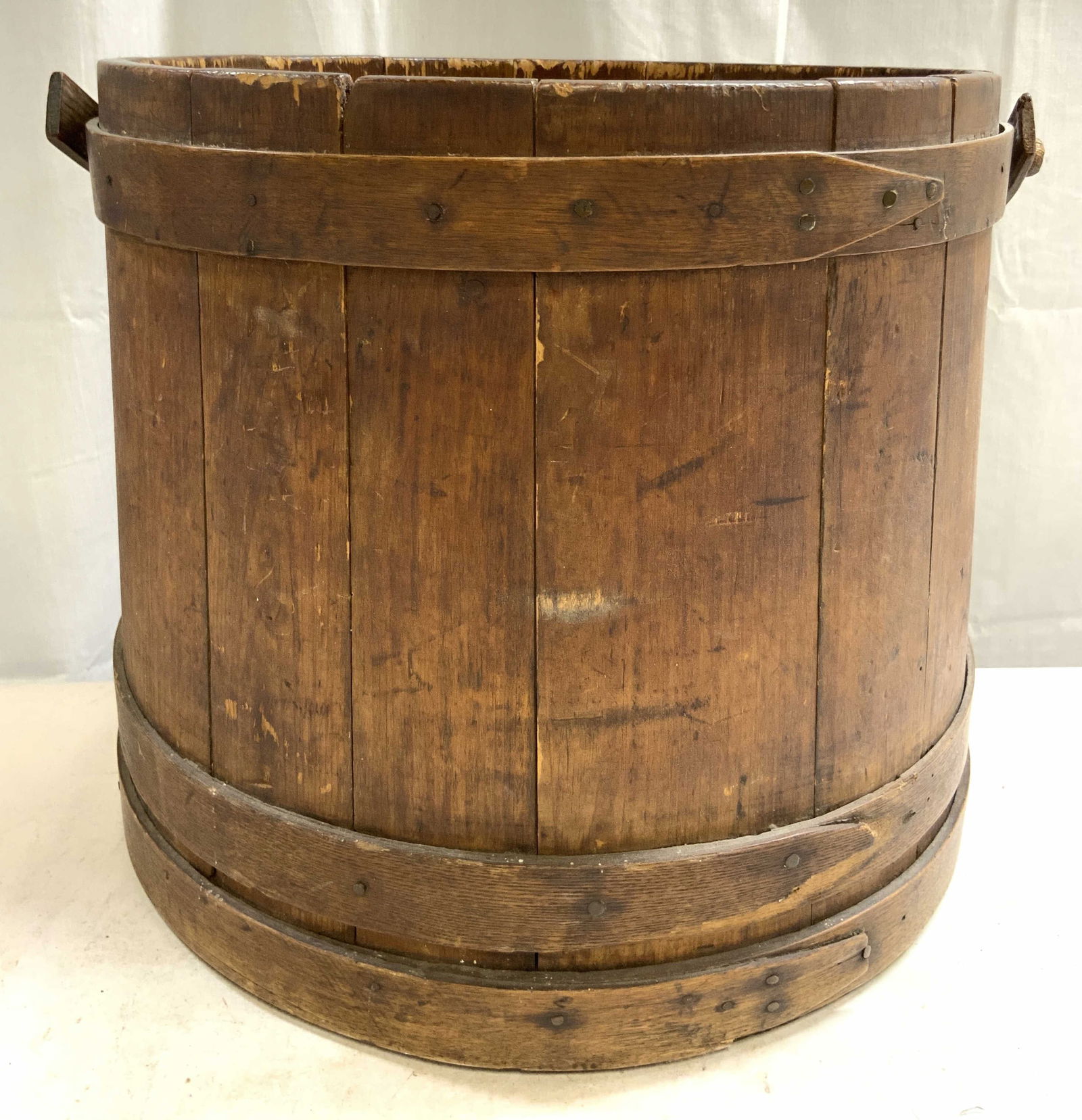 Antq Primitive Wooden Grain Barrel W Handle (1 of 9)