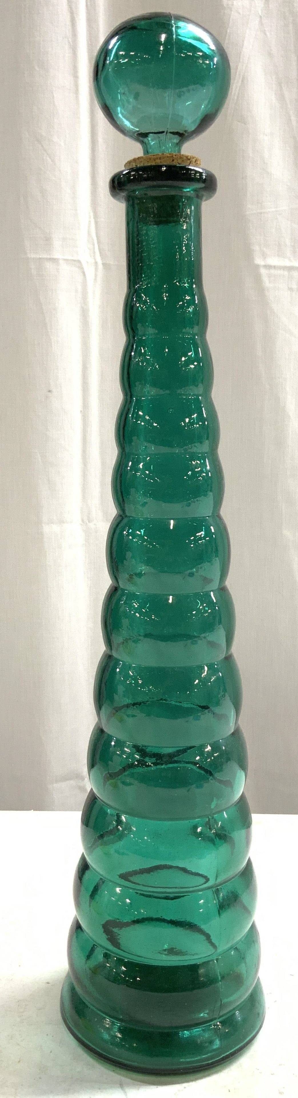 MCM Beehive Form Glass Decanter W Stopper 17.5in H (1 of 8)