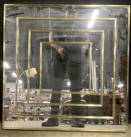 Vintage MCM Wall Mirror Diamond Square