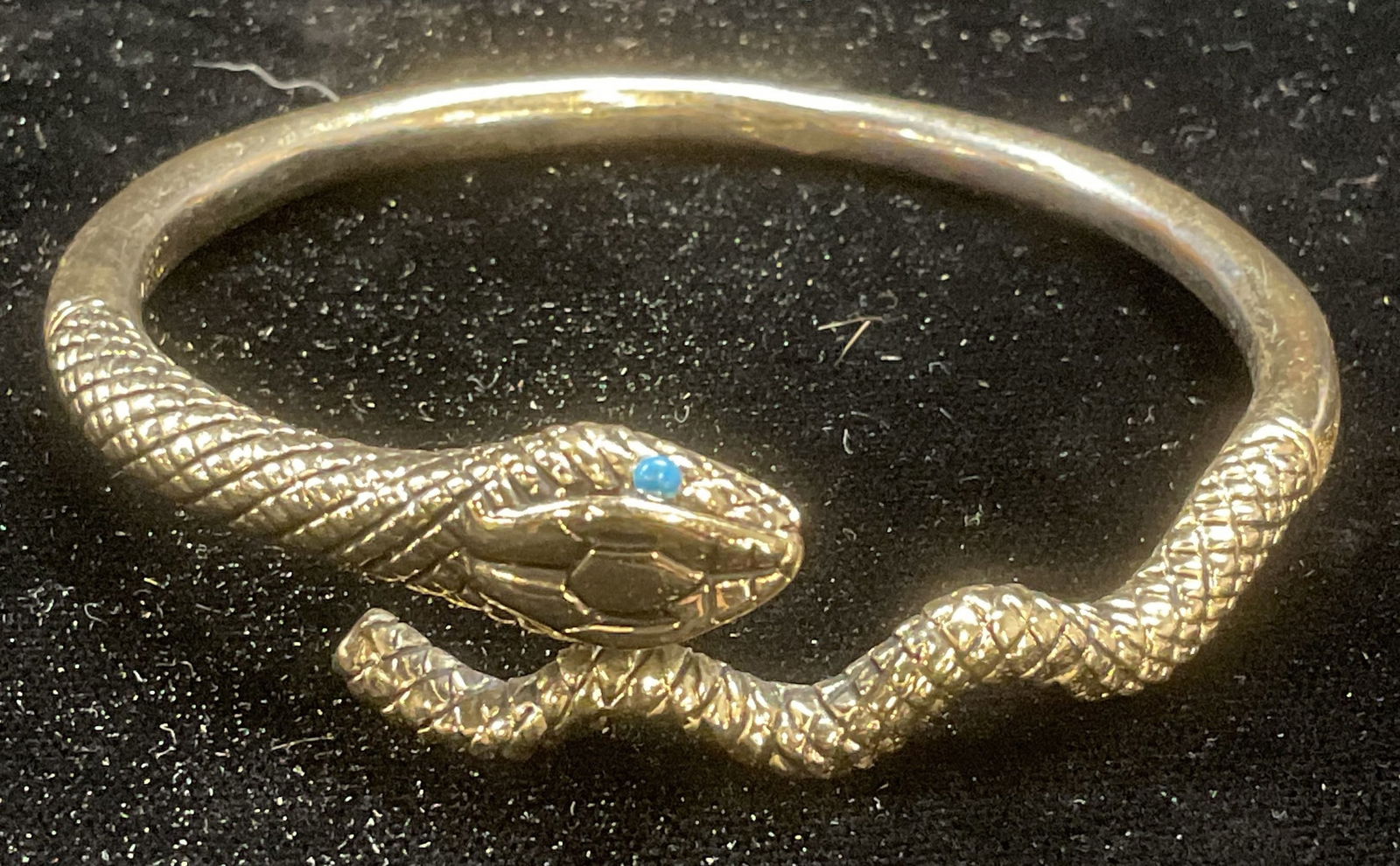 Signed Gold Tone Snake Bangle Bracelet (1 of 6)