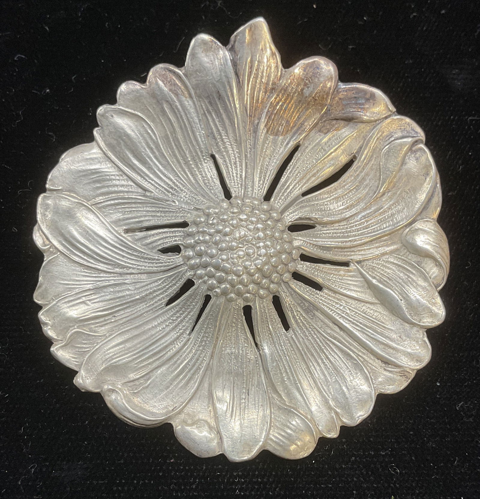 Signed Vintage Sterling Silver Flower Brooch (1 of 7)
