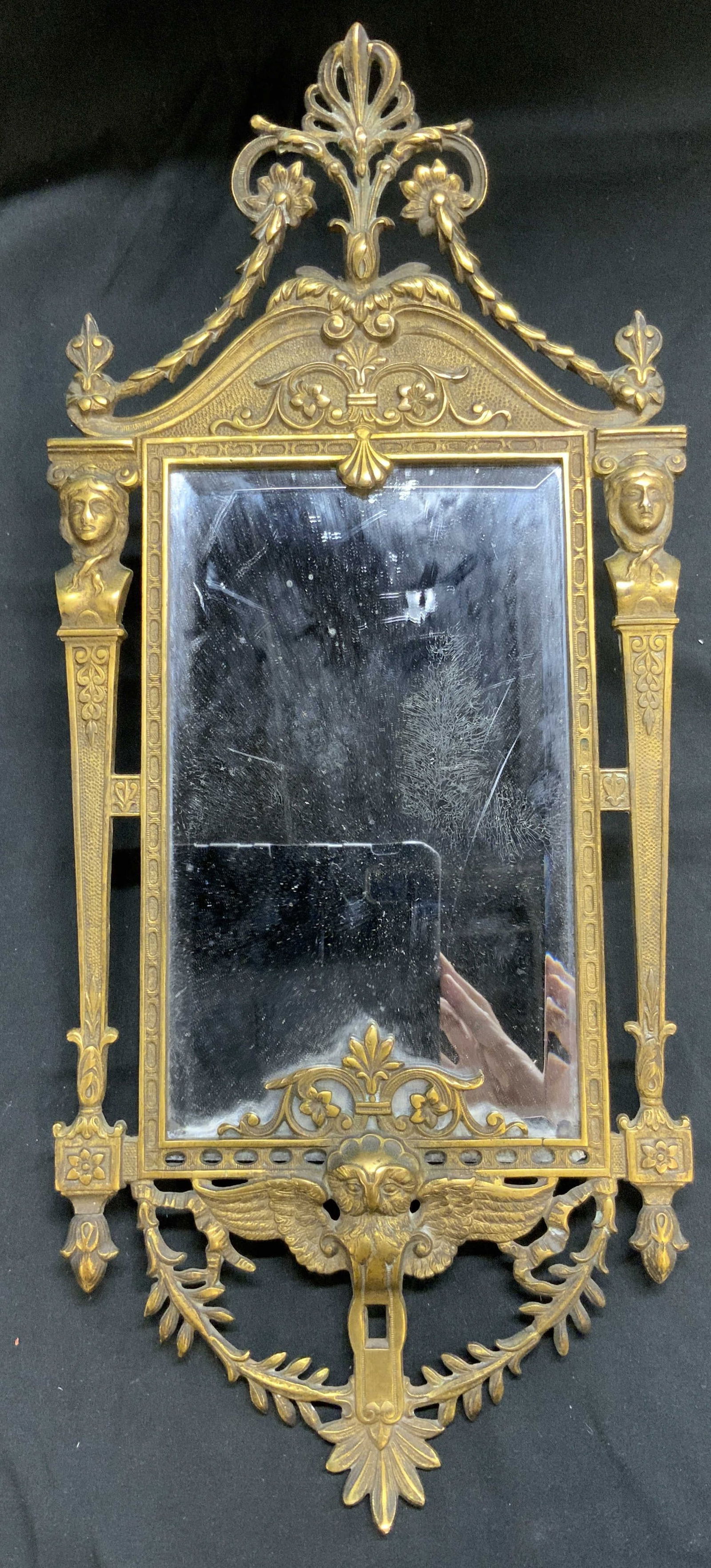 NB & IW Art Nouveau Vtg Beveled Brass Wall Mirror (1 of 10)