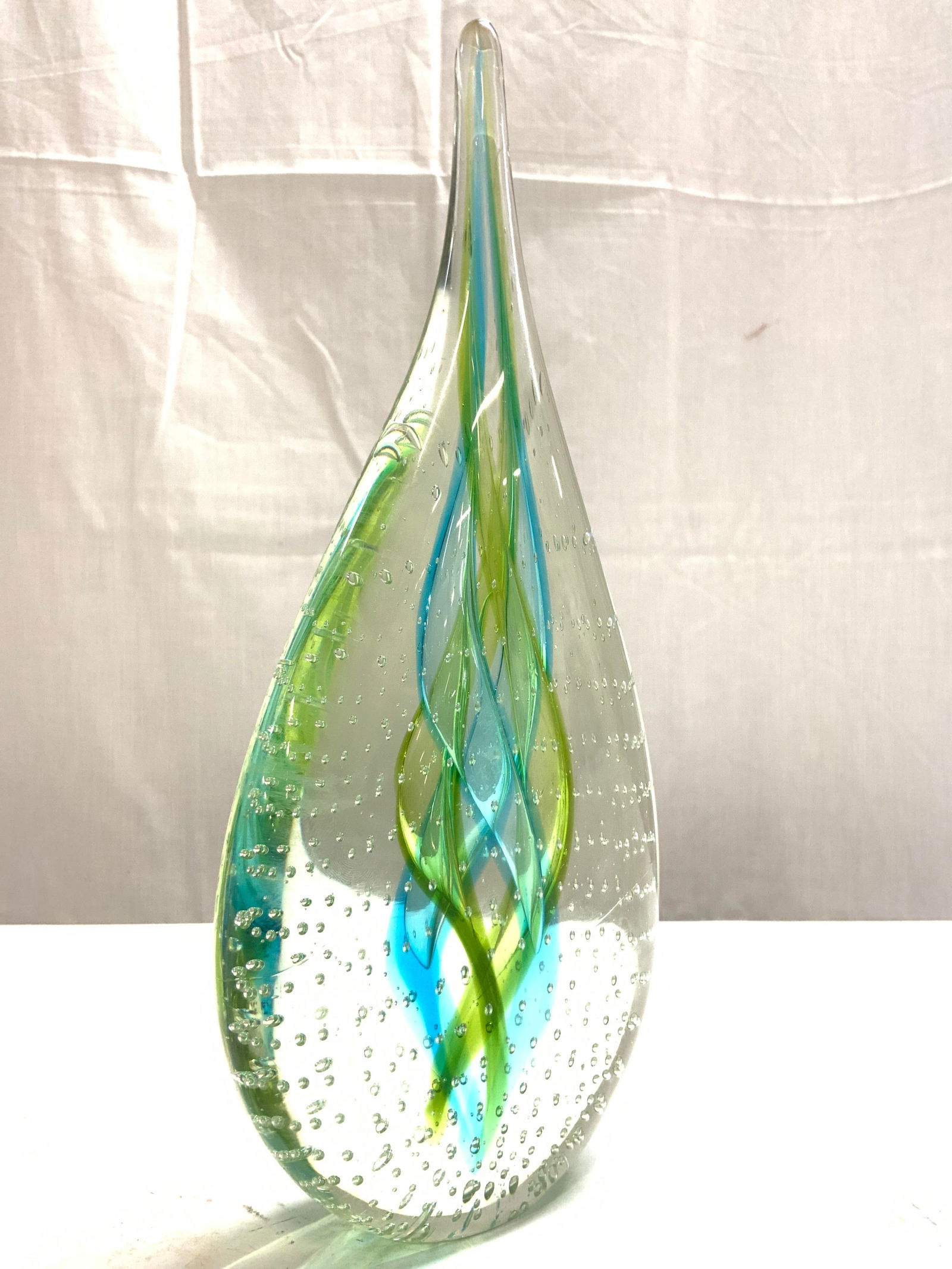 French Hand Made Teardrop Bubble Glass Sculpture (1 of 8)