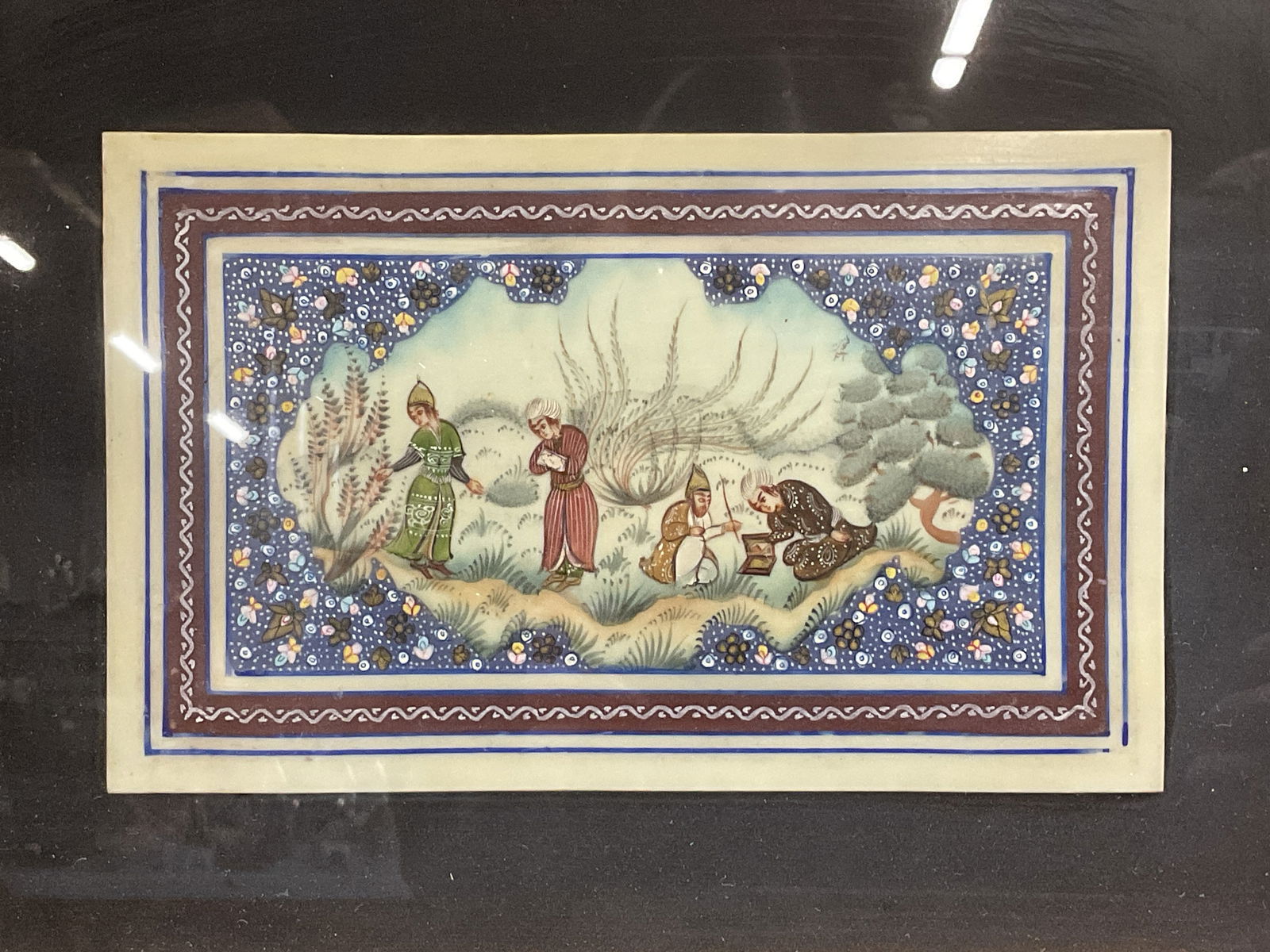 Framed Persian Miniature Figure Scene Painting (1 of 6)
