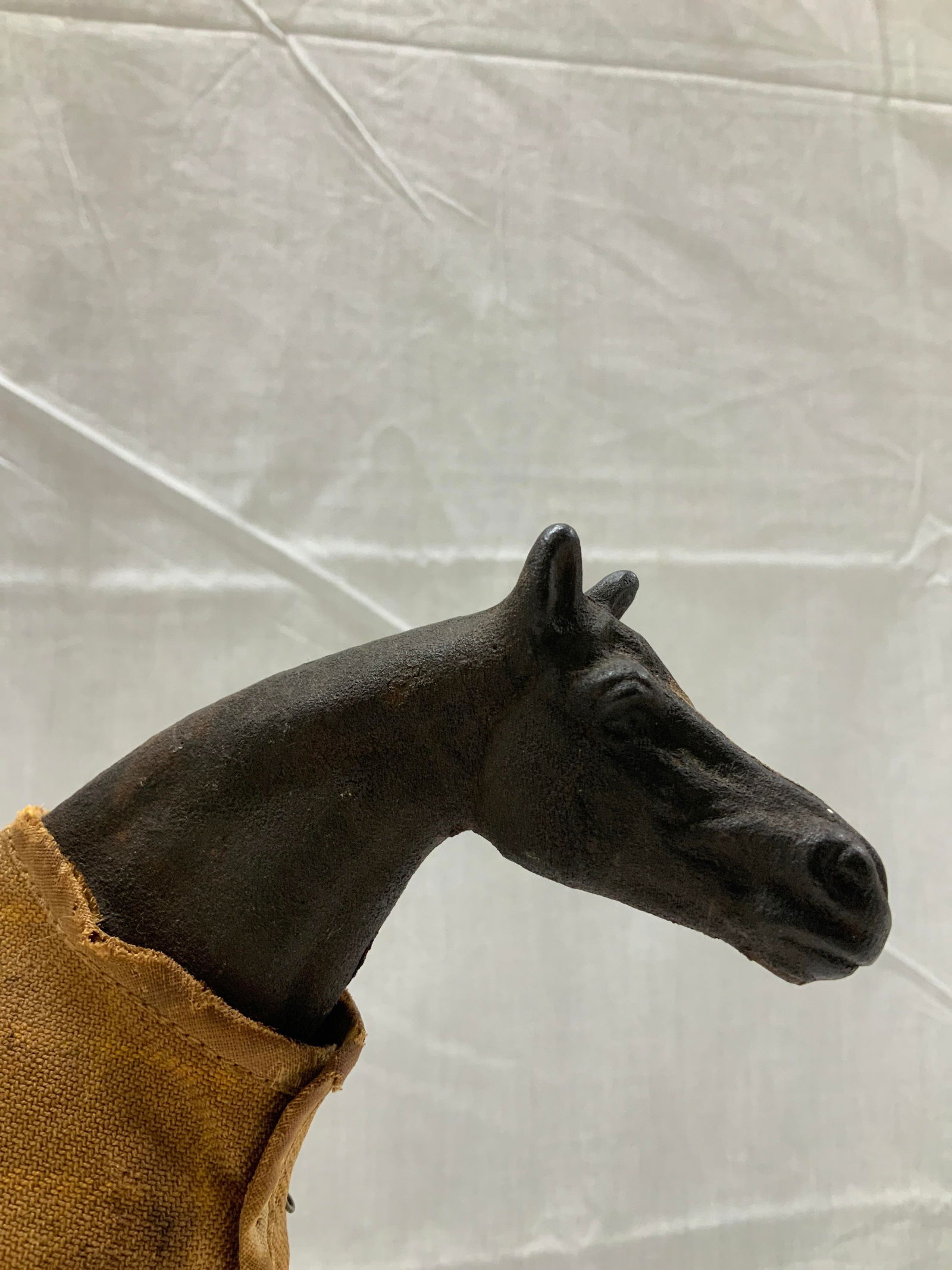 Vntg Cast Iron Horse Figurine W Tattersall Blanket (1 of 8)